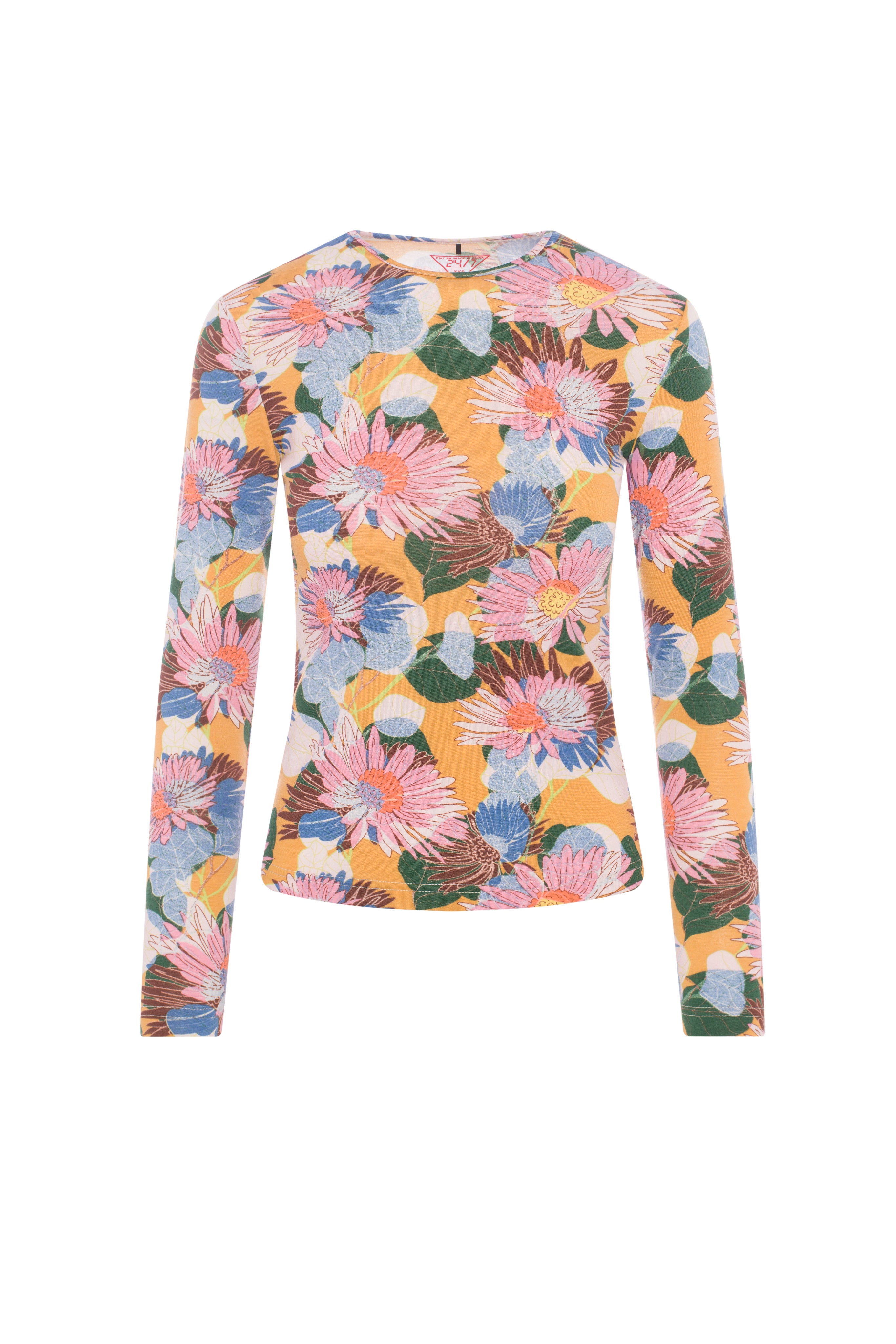 Printed Tee in Dijon Denim by 24/7