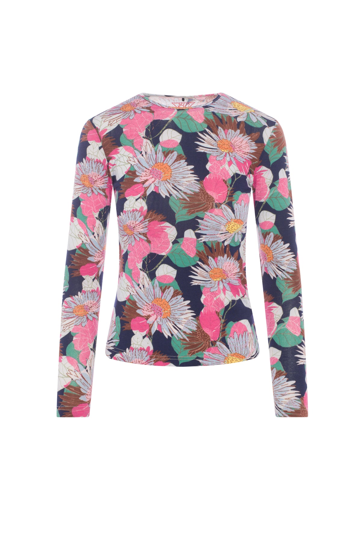Printed Tee in Navy Pink by 24-Jul