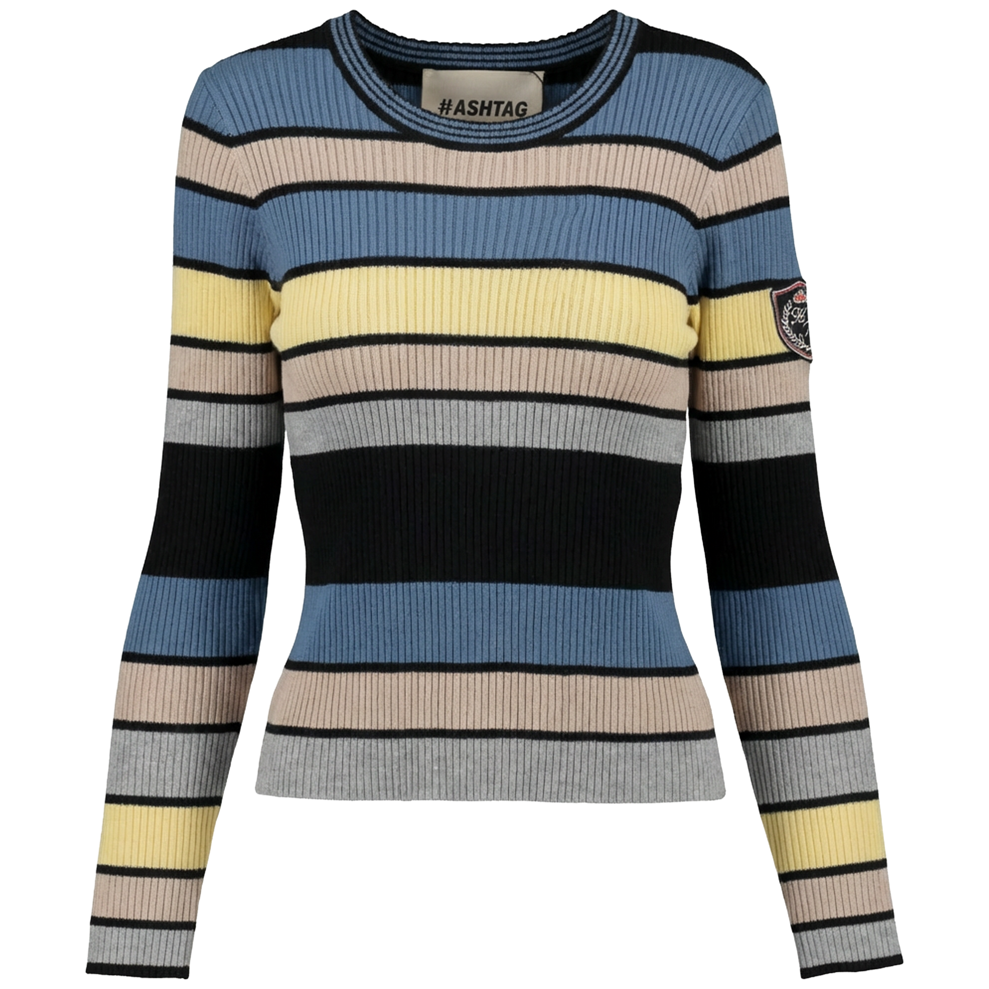 Striped Milange Sweater in Black Multi by Hashtag