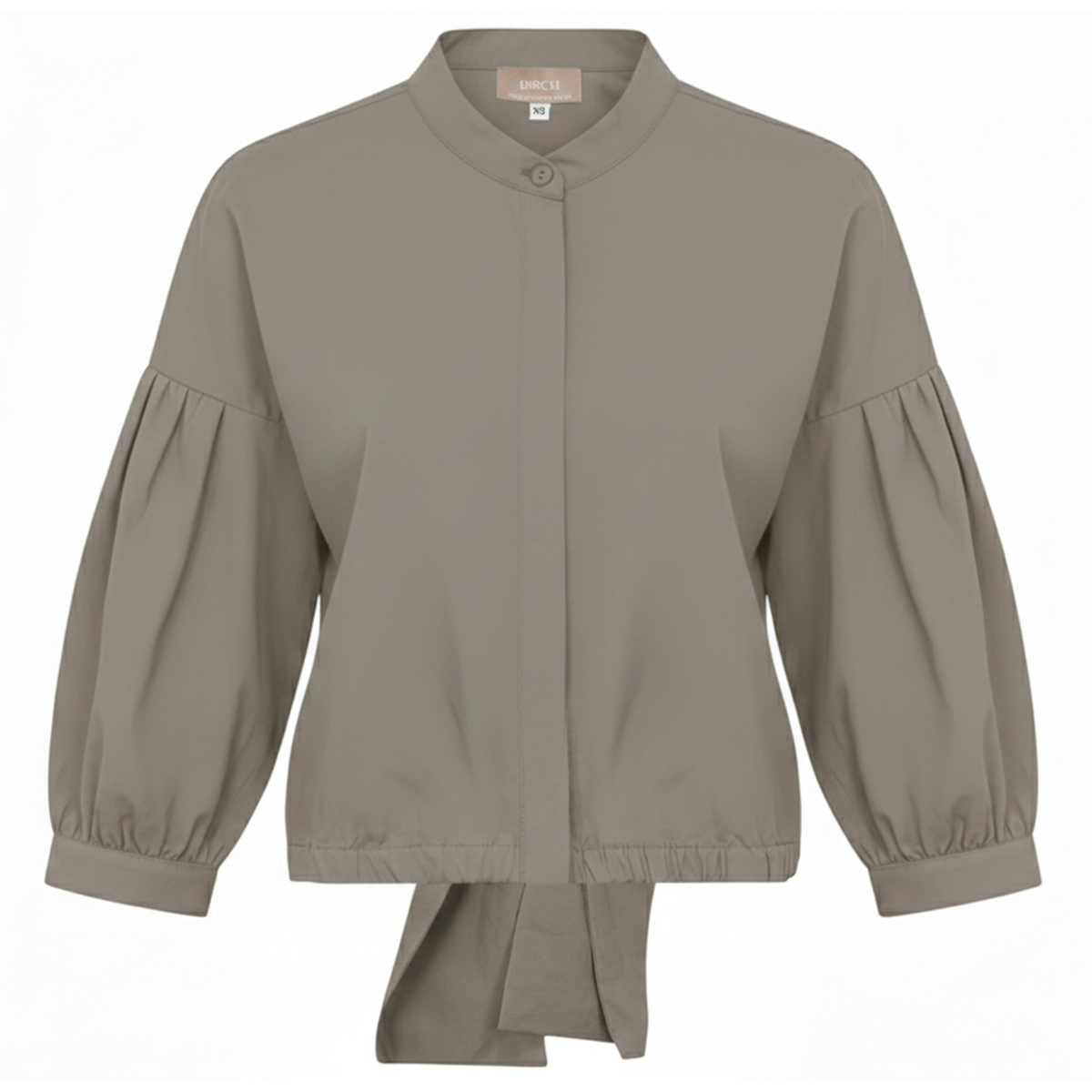 Cotton Satin Wrap Blouse in Stone by Birch