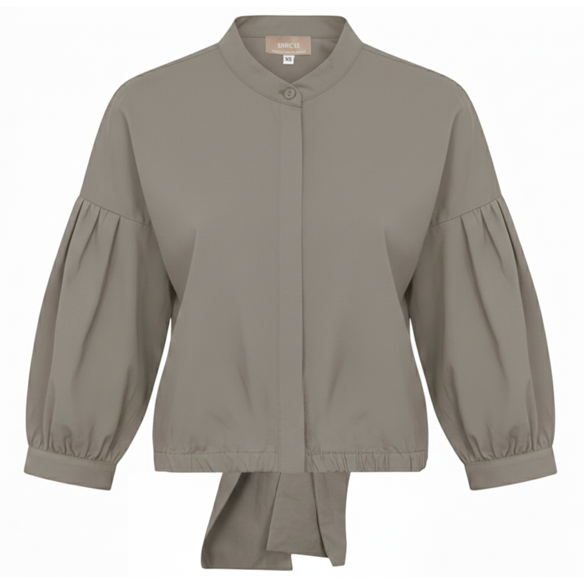 Cotton Satin Wrap Blouse in Stone by Birch