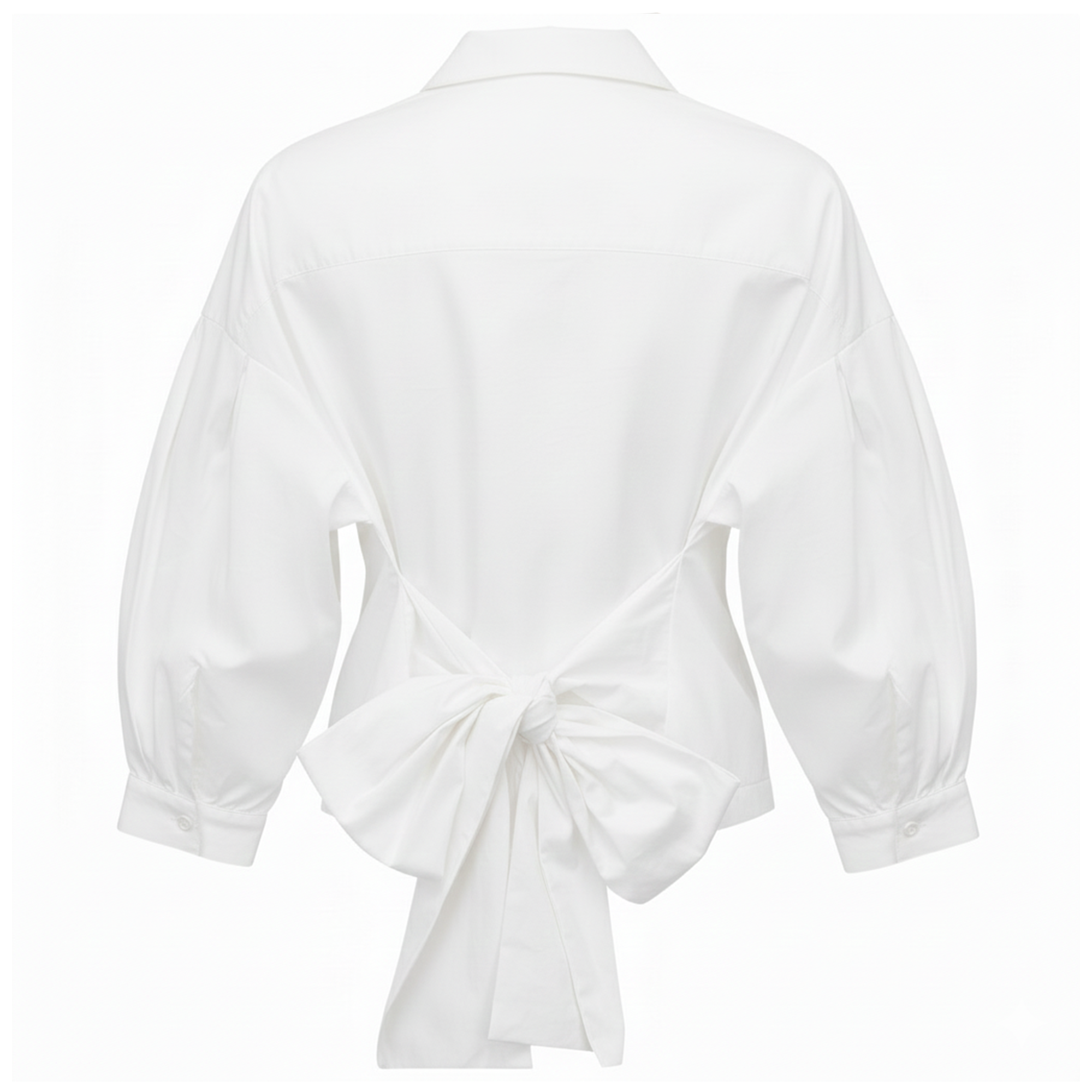 Cotton Satin Wrap Blouse in White by Birch