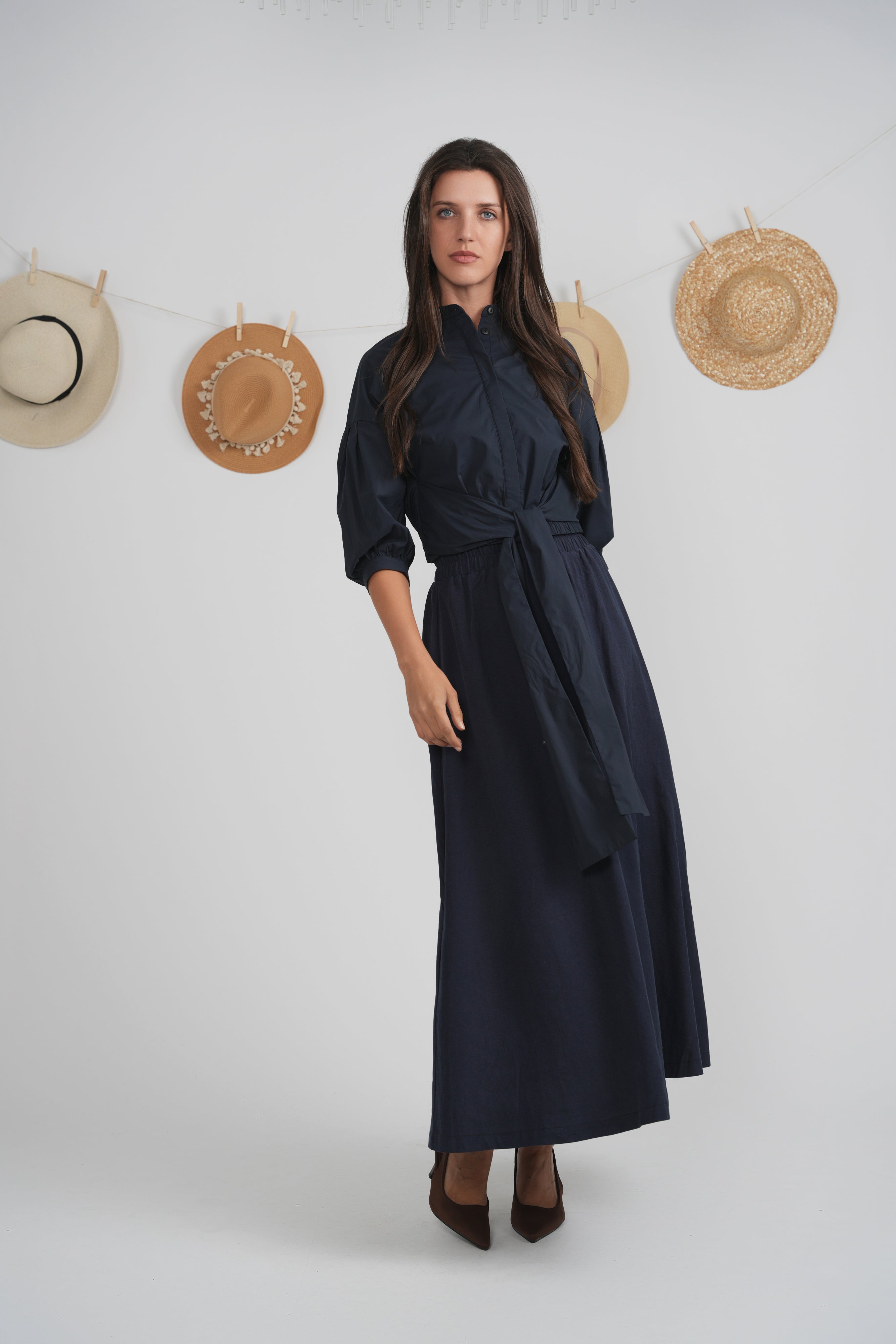 Cotton Satin Wrap Blouse in by Birch