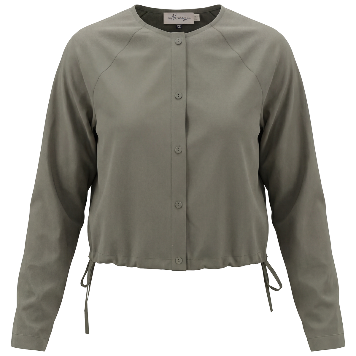 Cotton Cropped Tie Blouse in Stone by The Norway Club