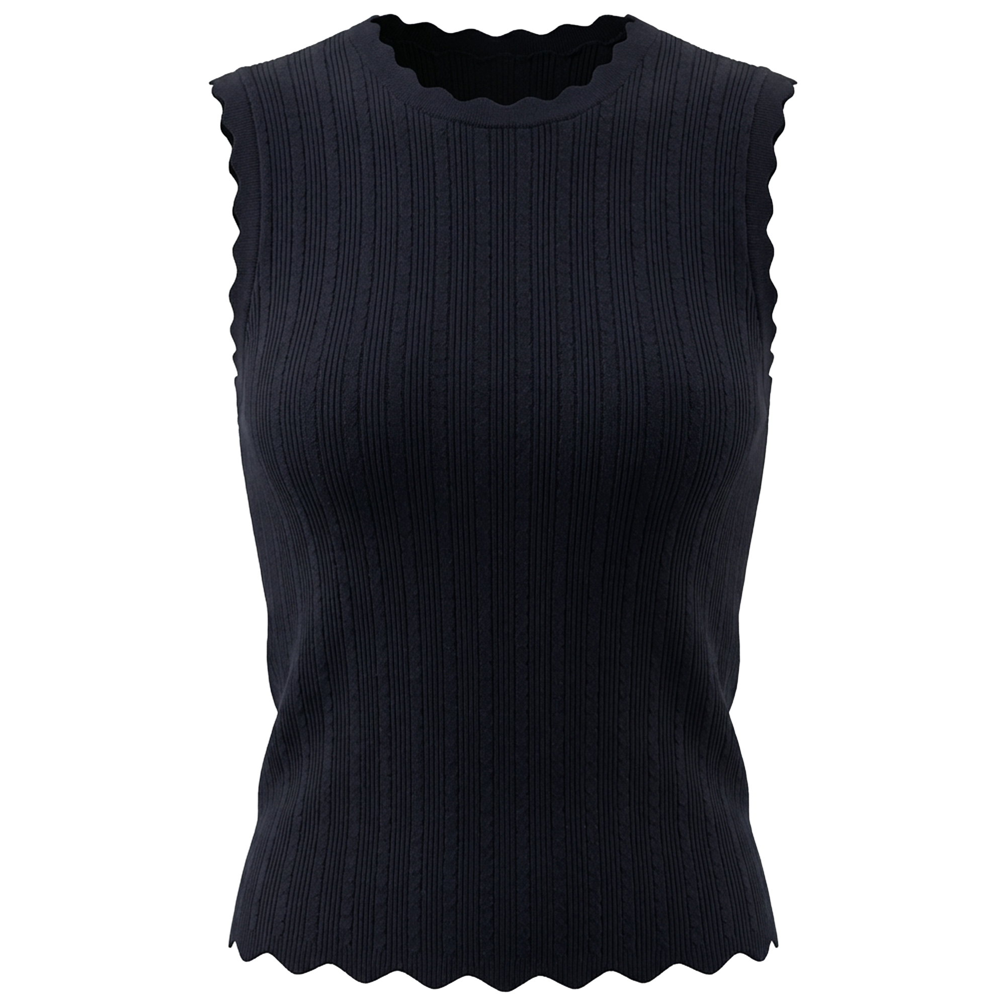 Crepe Knit Vest in Dark Navy by Mademoiselle