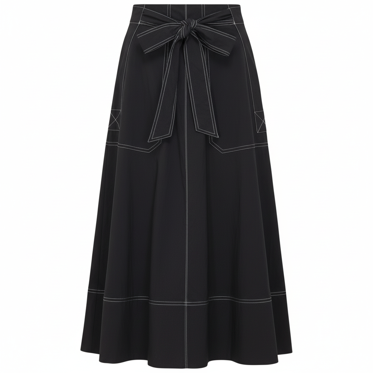 Stitching Pocket Skirt in Black by The Norway Club