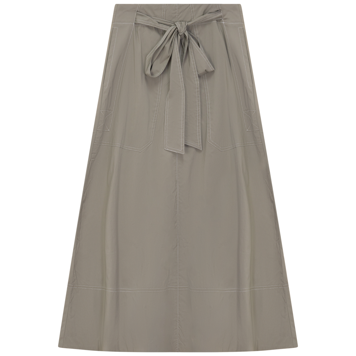 Stitching Pocket Skirt in Stone by The Norway Club