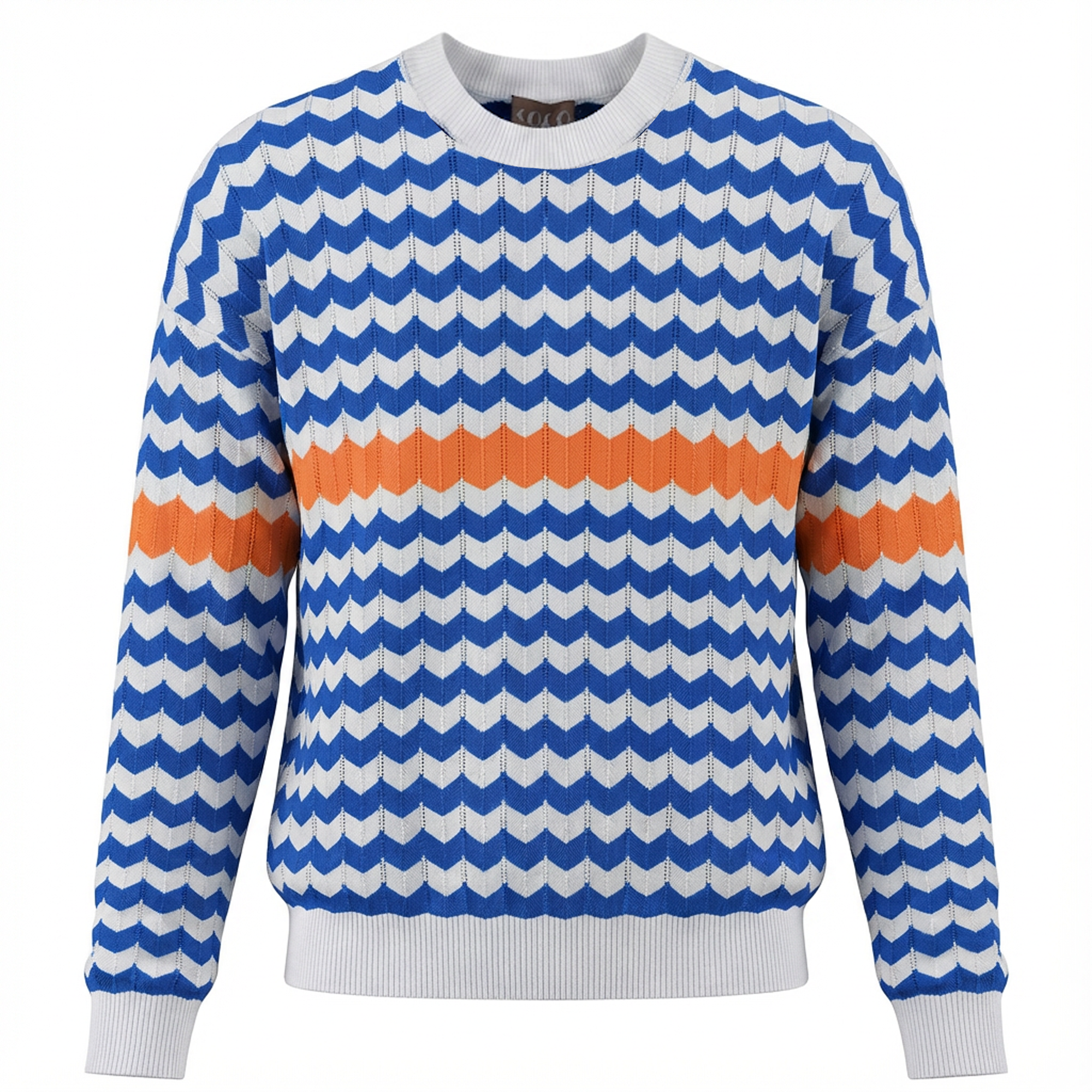 Chevron Stripped Knit Sweater in Light Sapphire by Coco