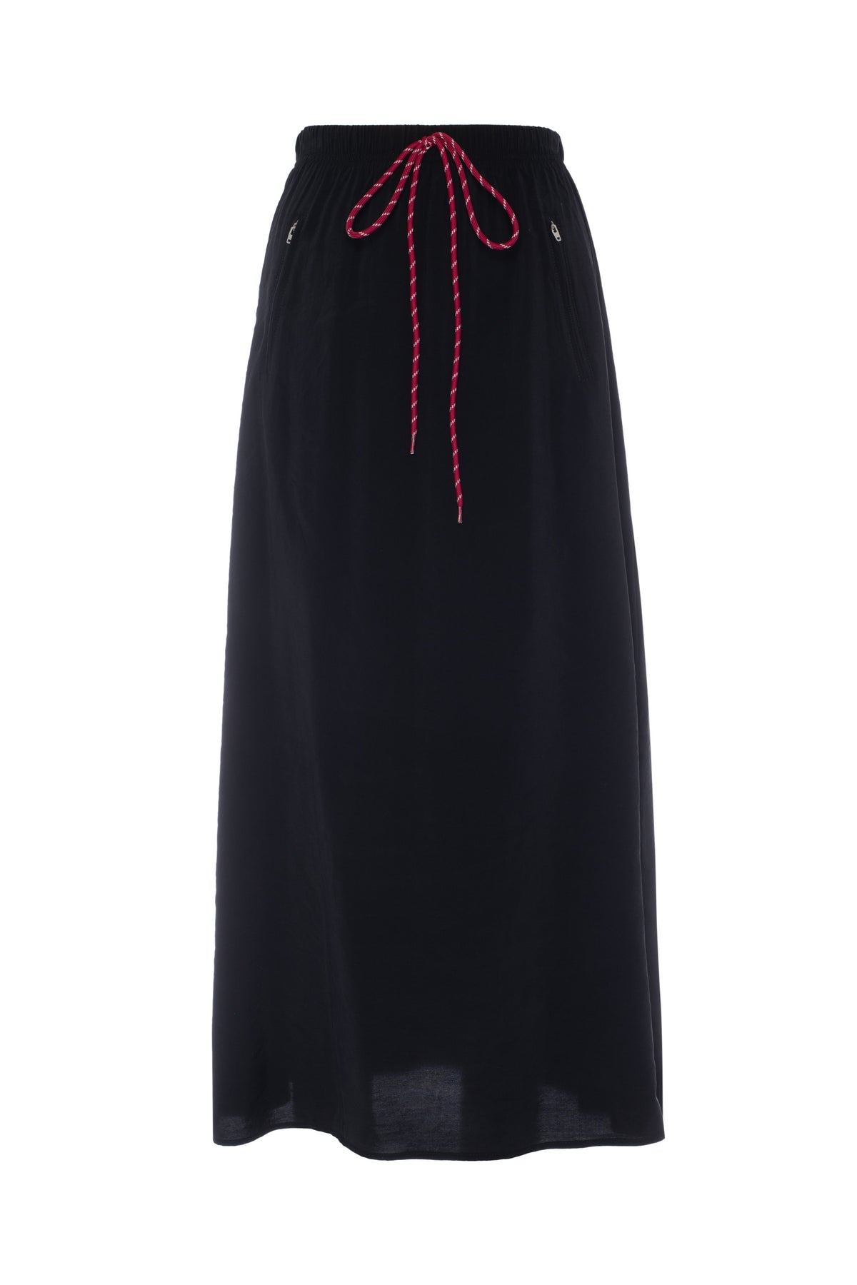 Copper Tencel Maxi Skirt in Black by Versatile