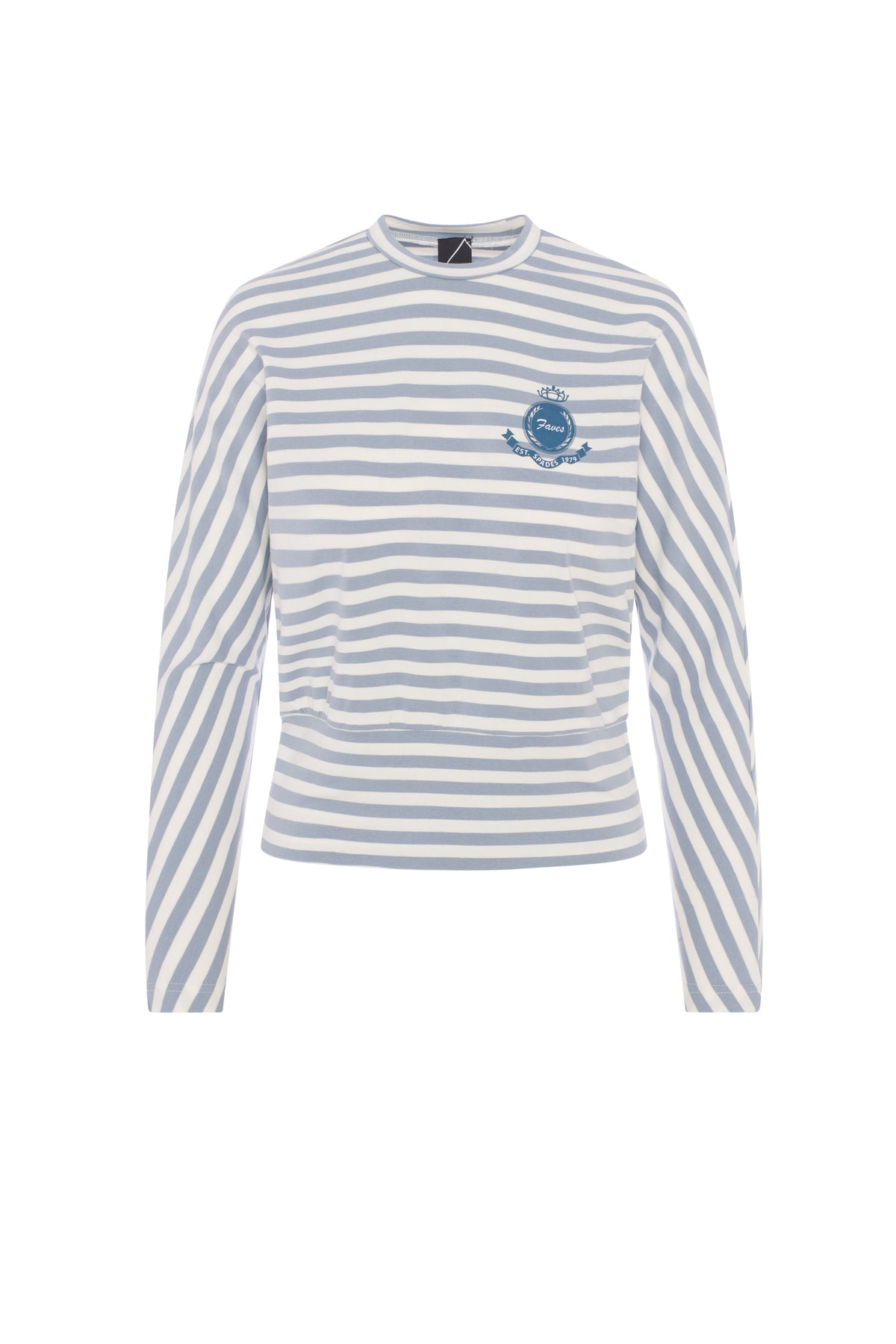 Striped Dolman Emblem Tee in Dusty Blue by Spades