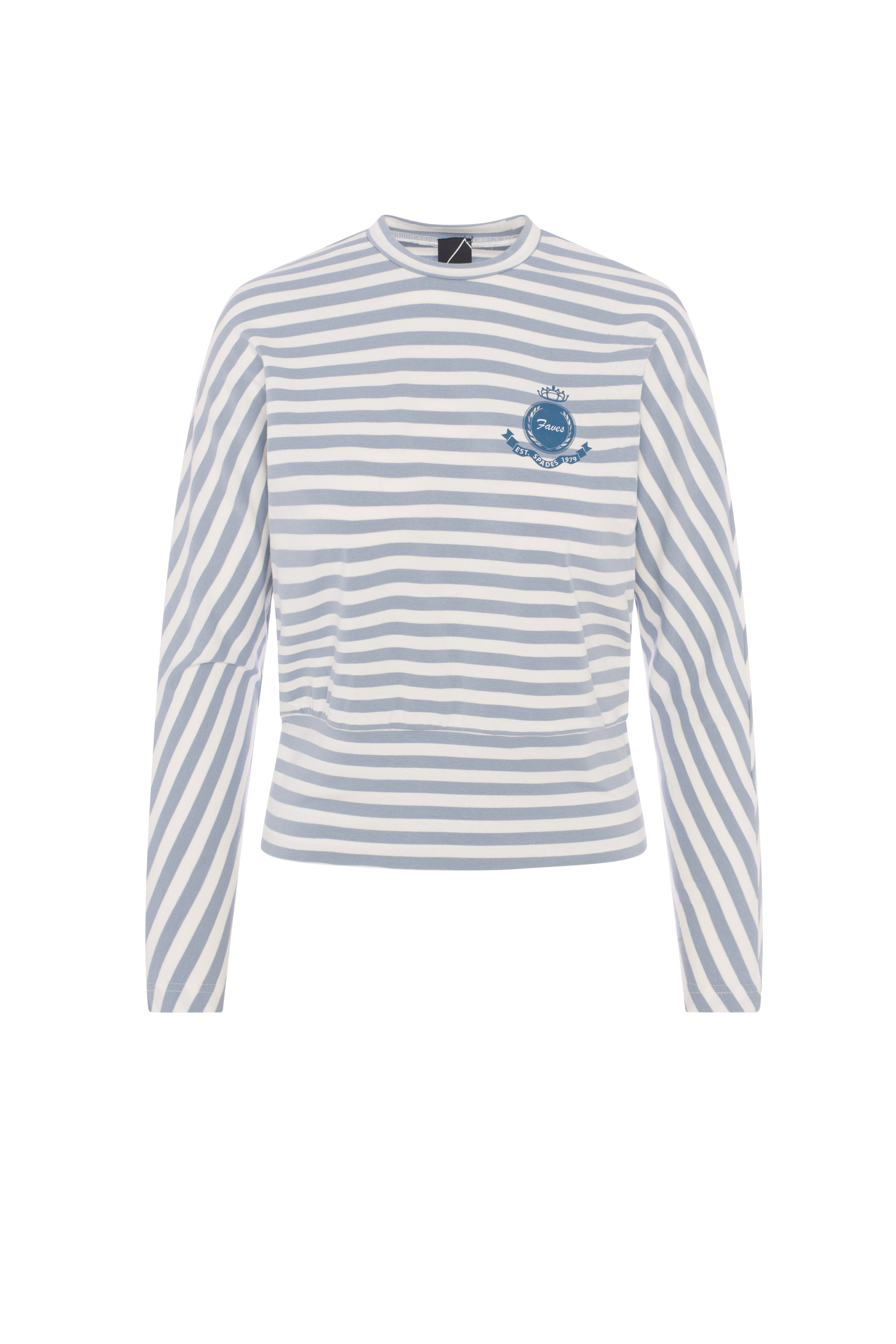 Striped Dolman Emblem Tee in Dusty Blue by Spades
