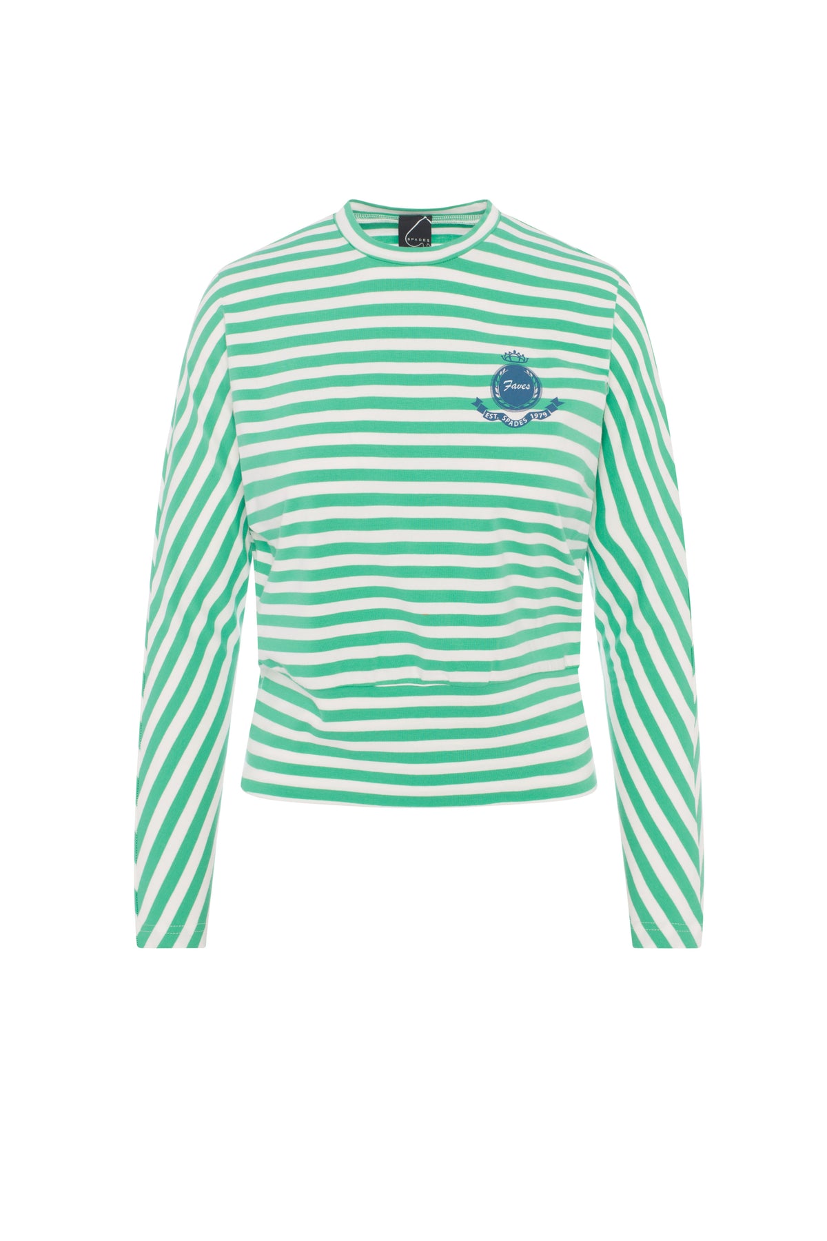 Striped Dolman Emblem Tee in Kelly Green by Spades
