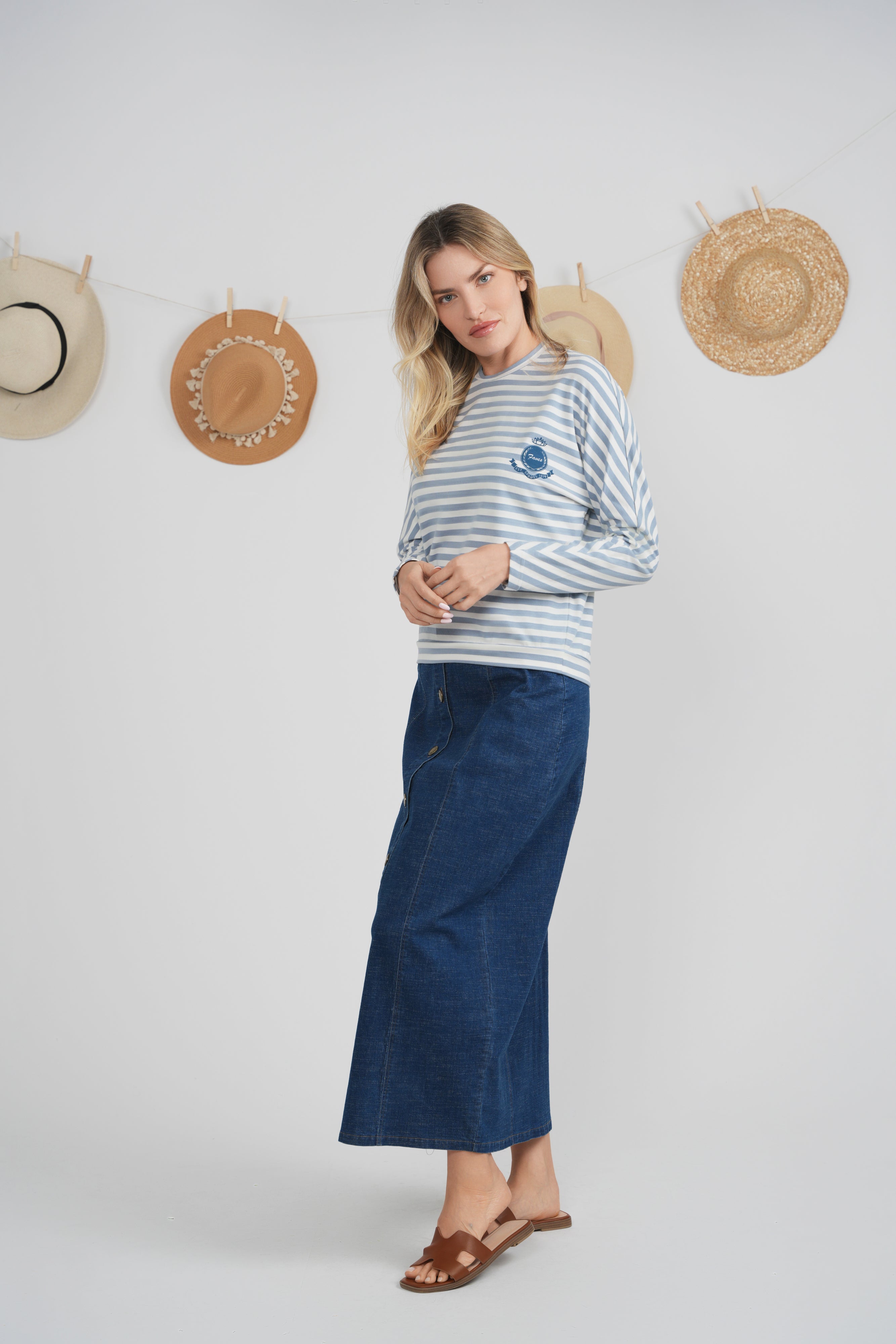 Striped Dolman Emblem Tee in by Spades