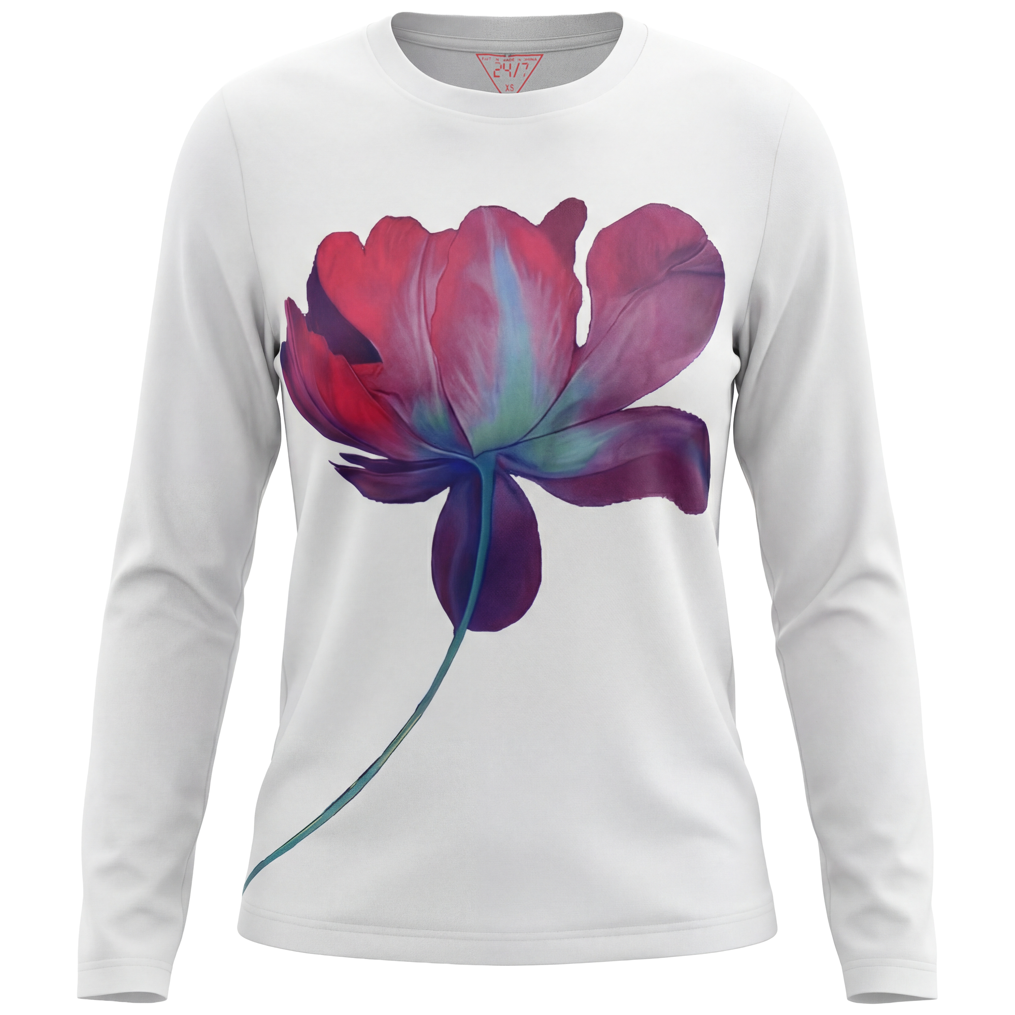 Cotton Printed Tee in White by 24/7