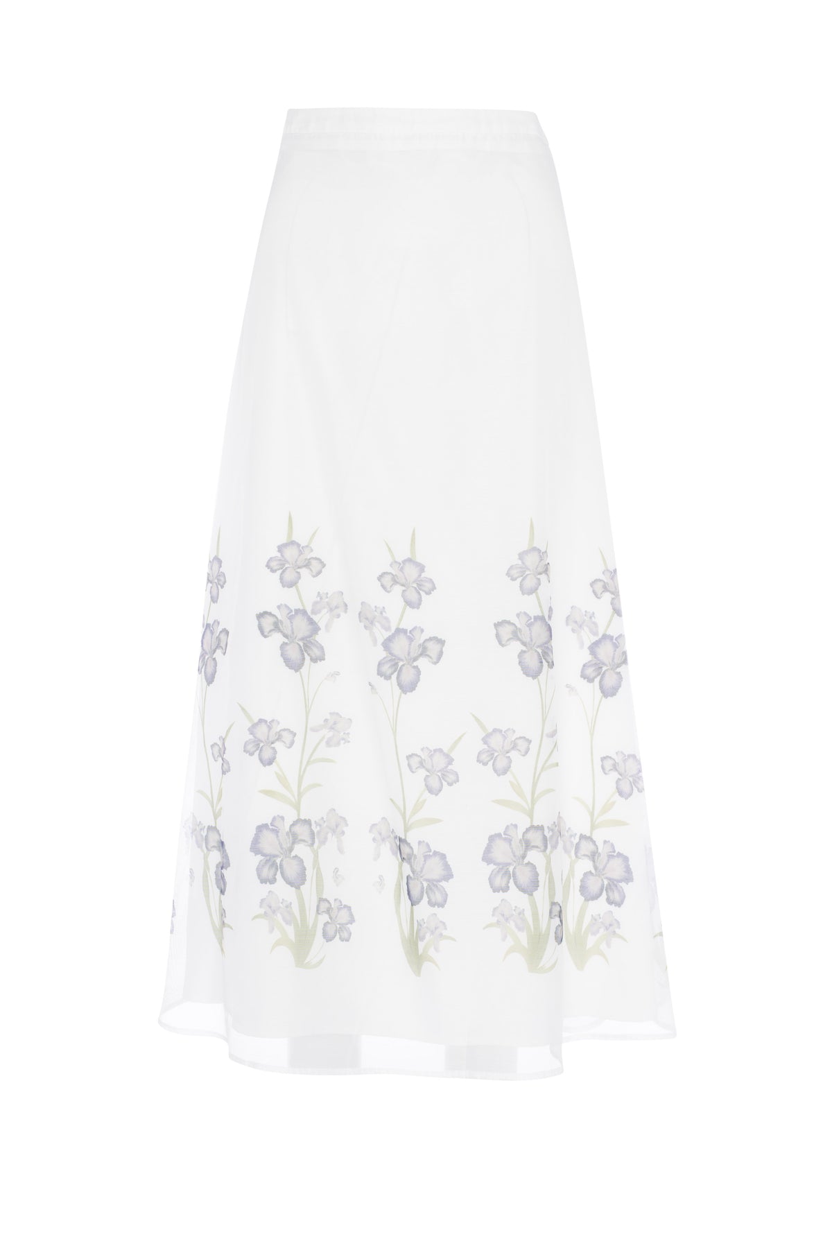 Floral Printed Midi Skirt in Off White by Coco de la Mour