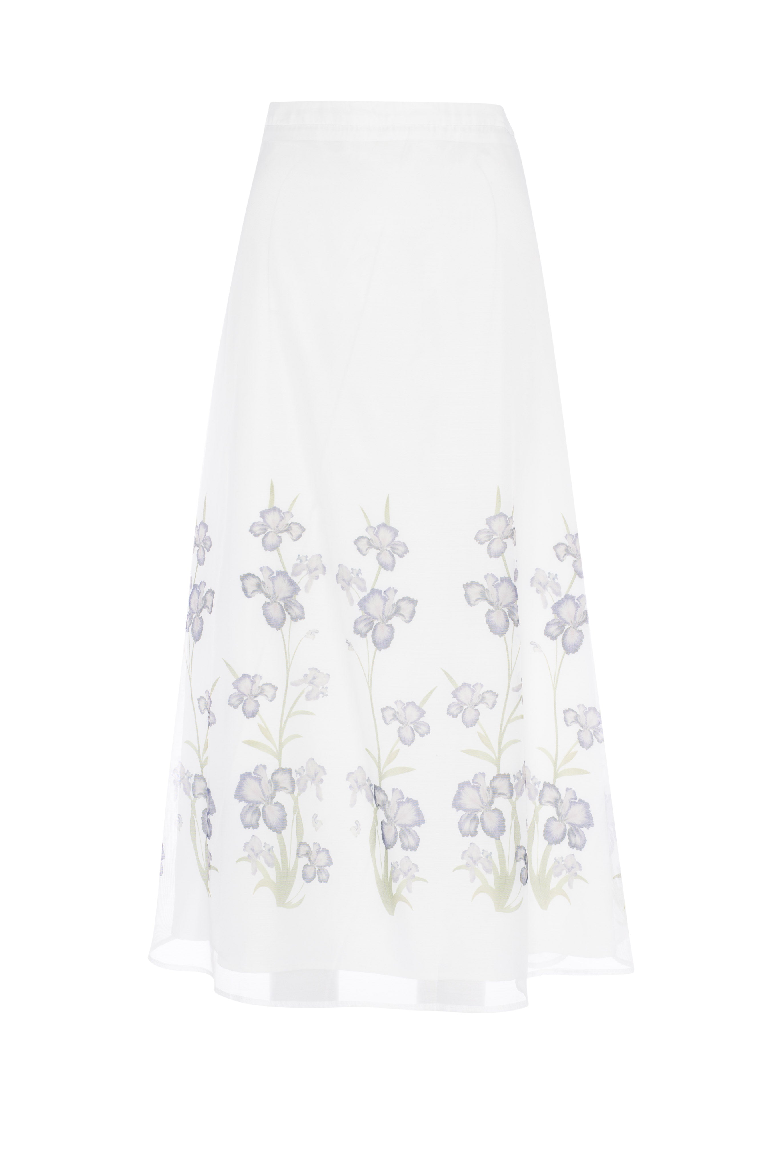 Floral Printed Midi Skirt in Off White by Coco de la Mour