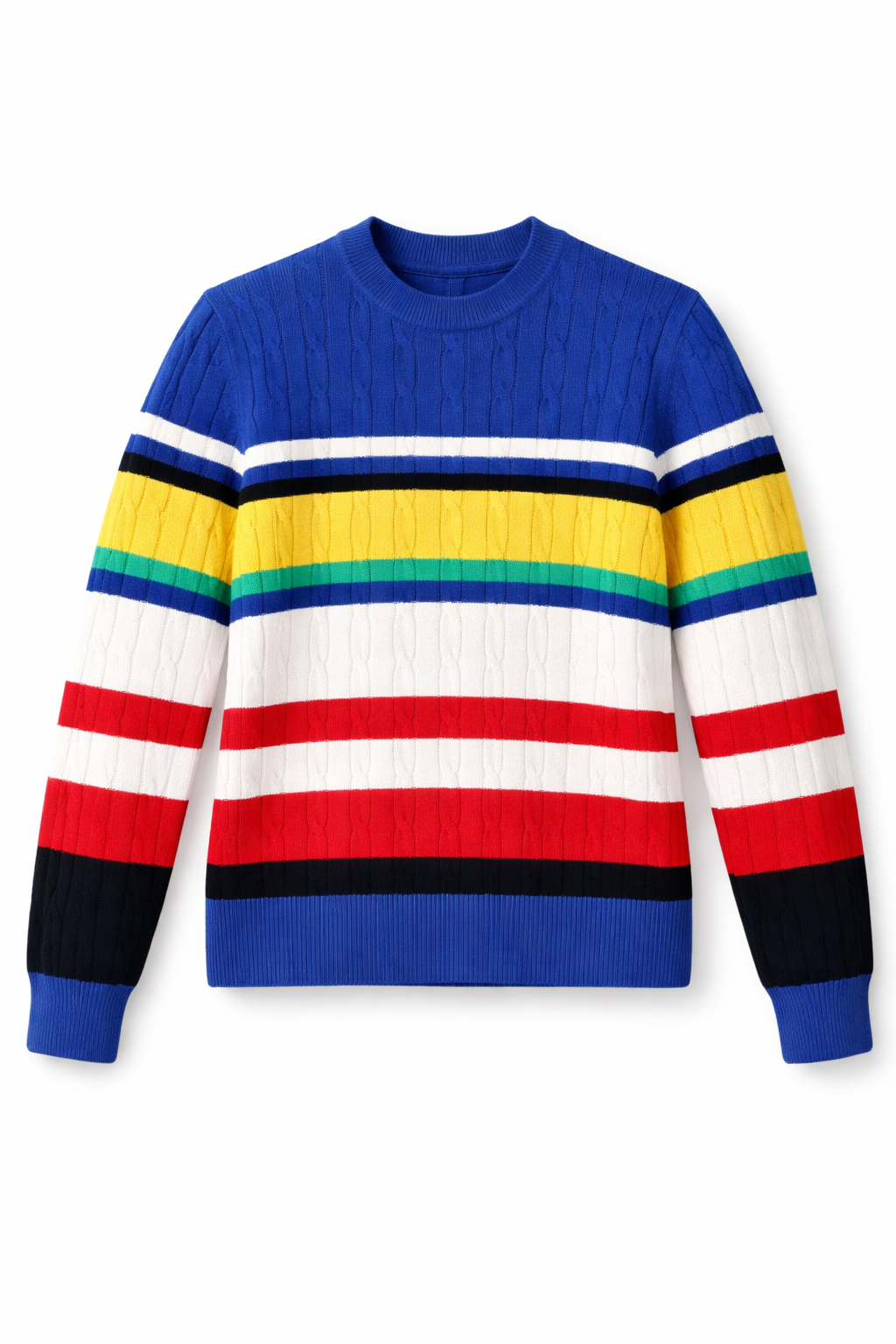 Striped Cable Sweater in Multi Color by Index