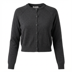 Cropped Shimmer Cardigan in Black by E.U.X. Exclusive