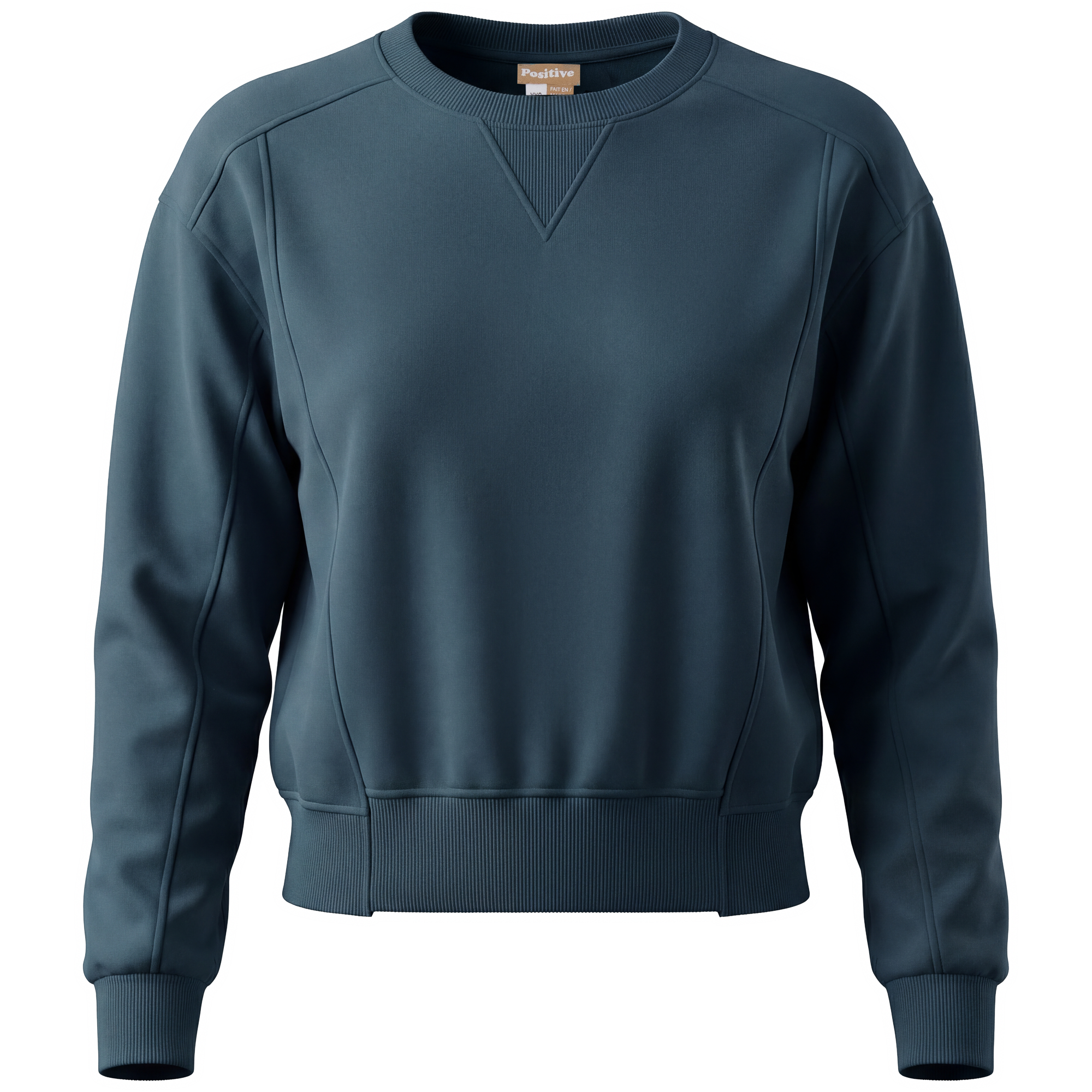 High Low Hem Sweatshirt in Dark Denim by Positive