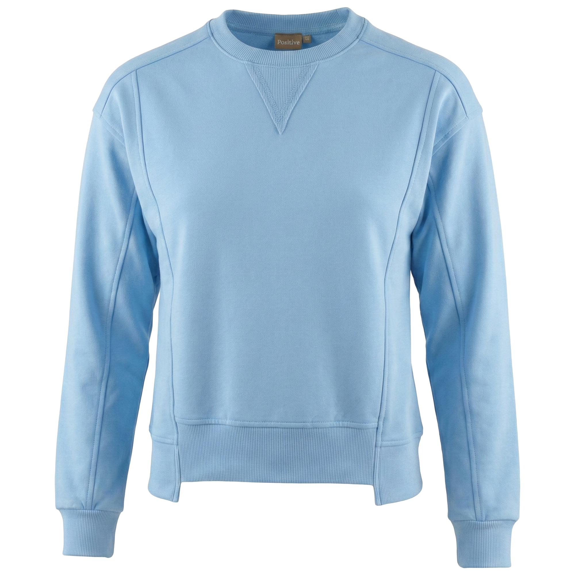 High Low Hem Sweatshirt in Light Denim by Positive