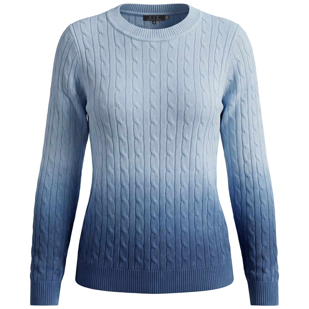 Ombre Knit Top in Light Dusty Blue by Diciannove