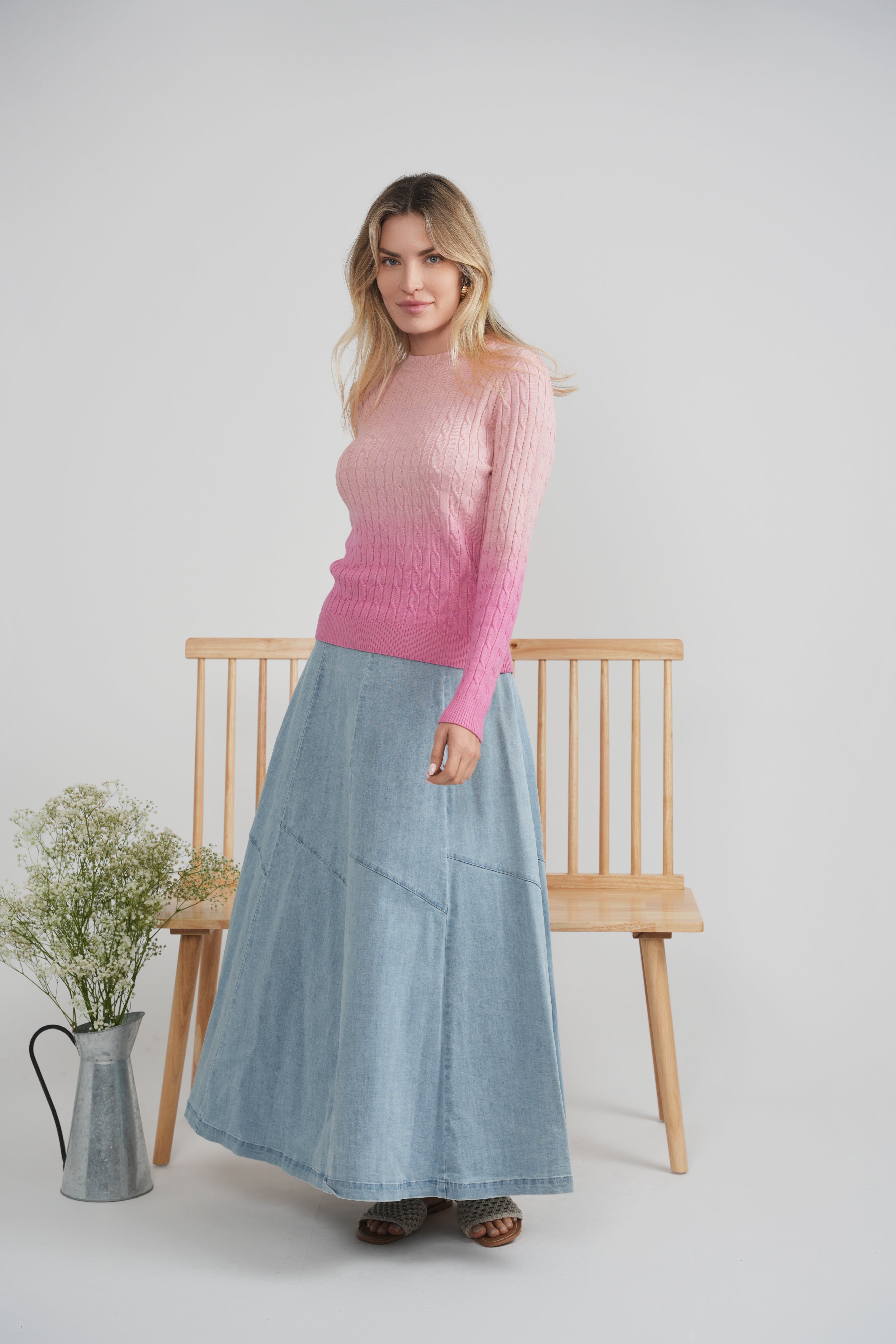 Ombre Knit Top in by Diciannove