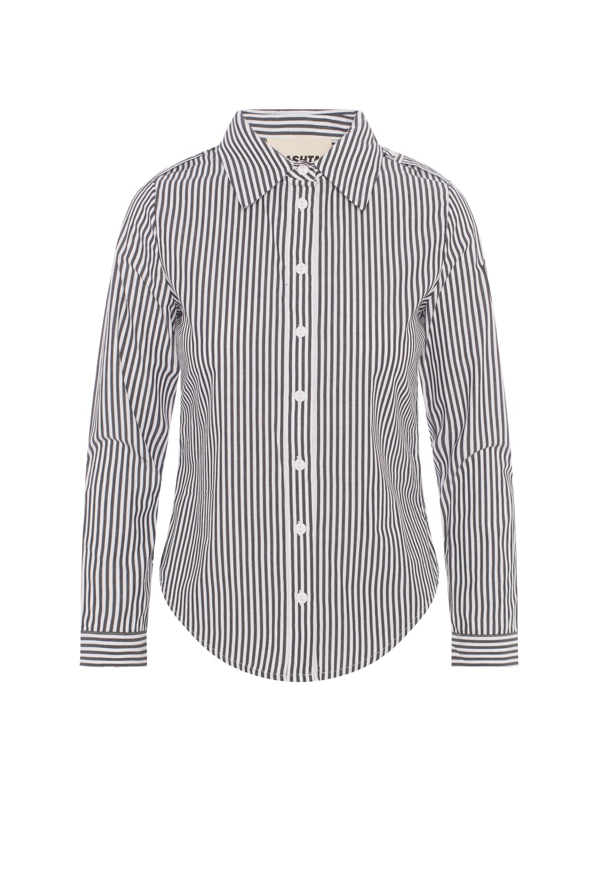 Striped Emblem Shirt in Black White by Hashtag