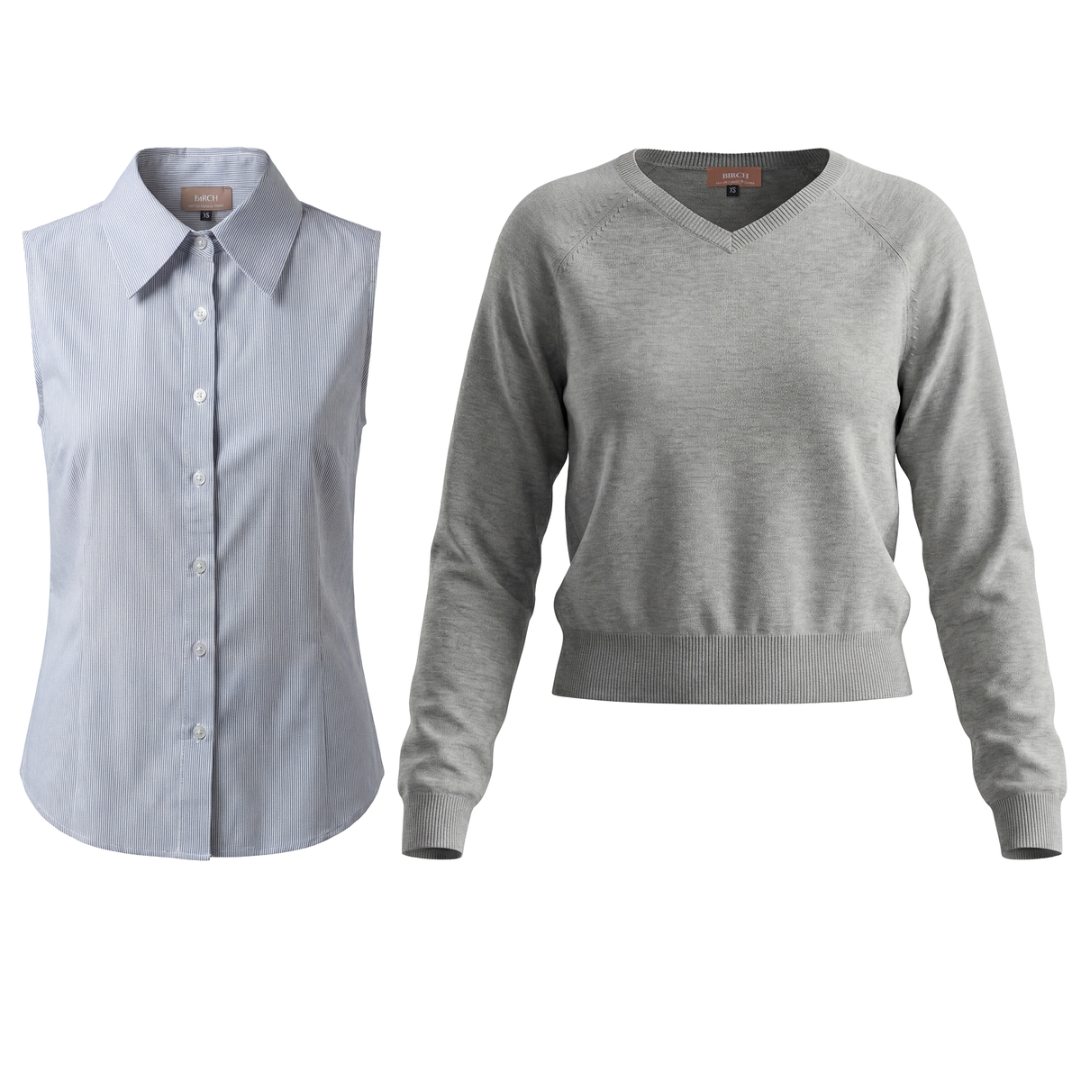 Sweater Shirt Combo in Pale Grey by Birch