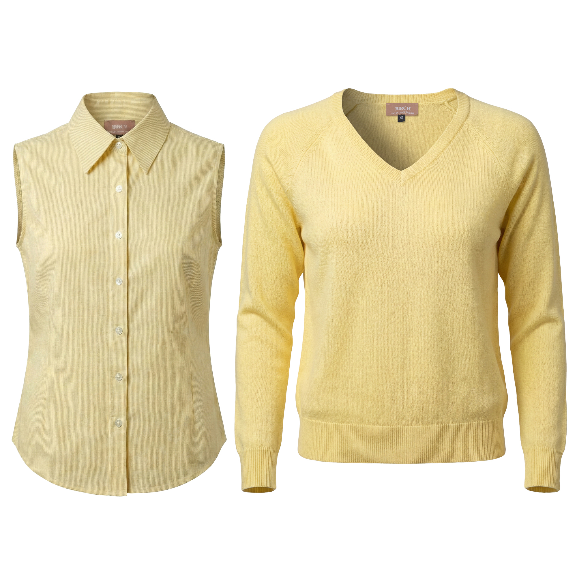 Sweater Shirt Combo in Pale Yellow by Birch