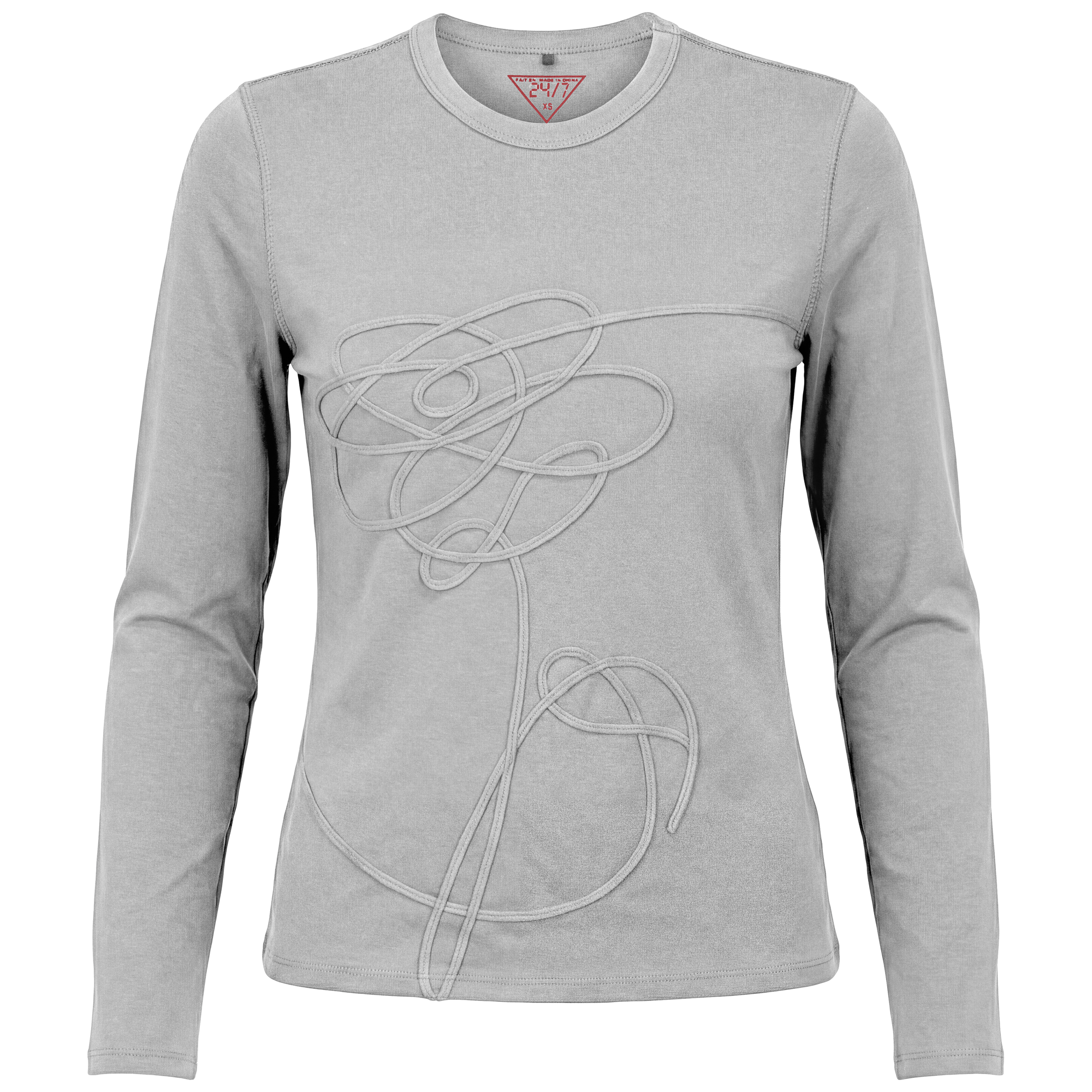 Applique Tee in Medium Grey Mix by 24/7