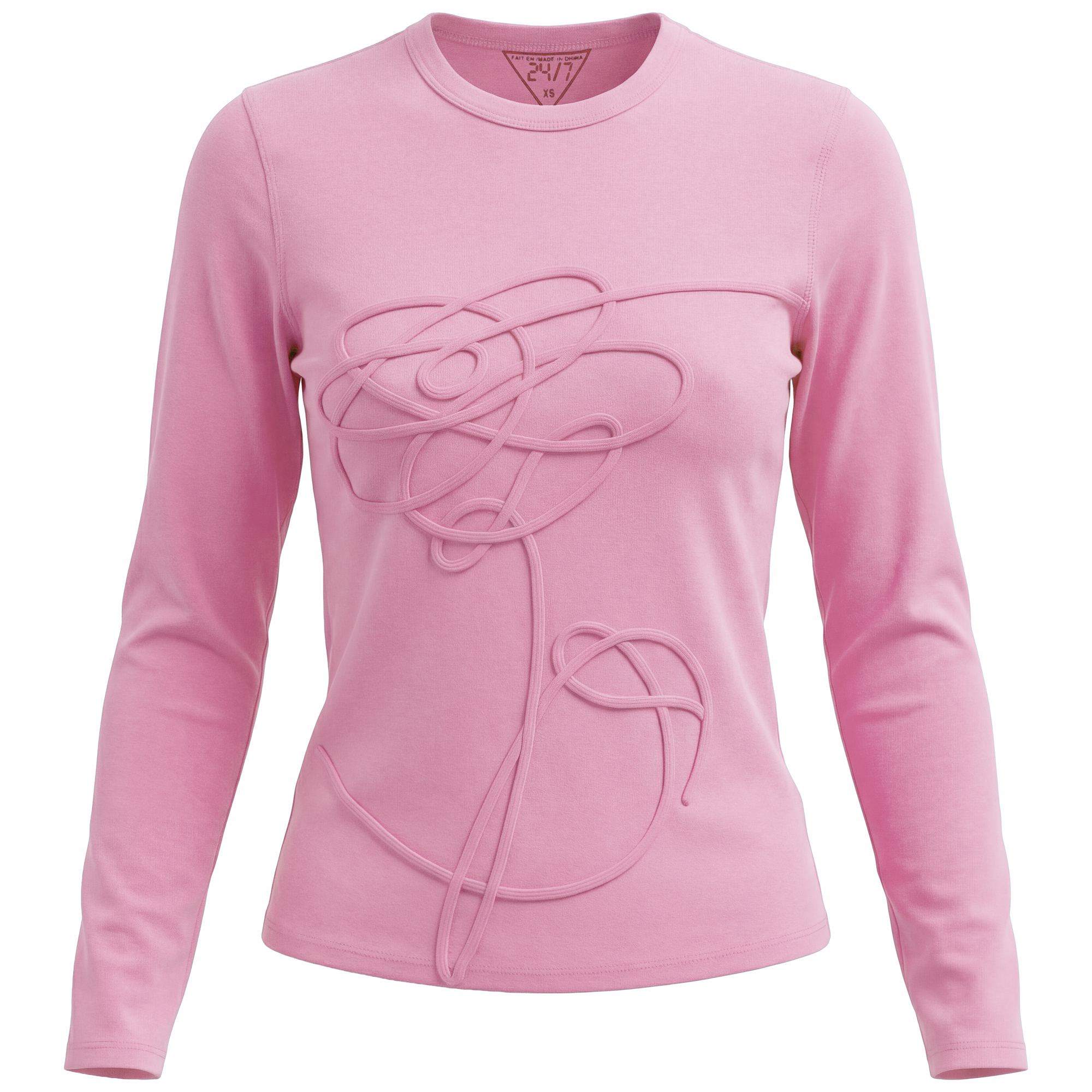Applique Tee in Pink by 24/7