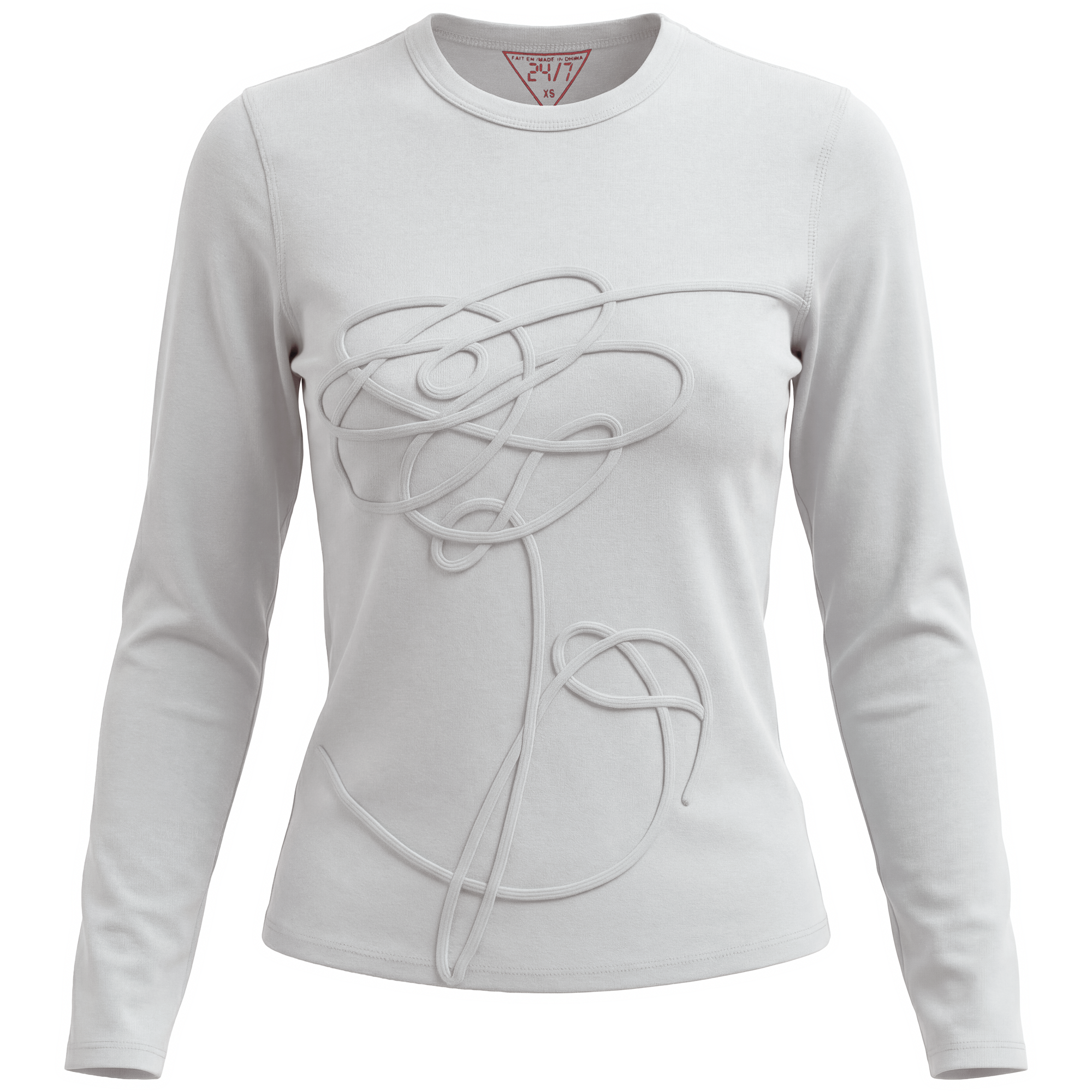 Applique Tee in White by 24/7