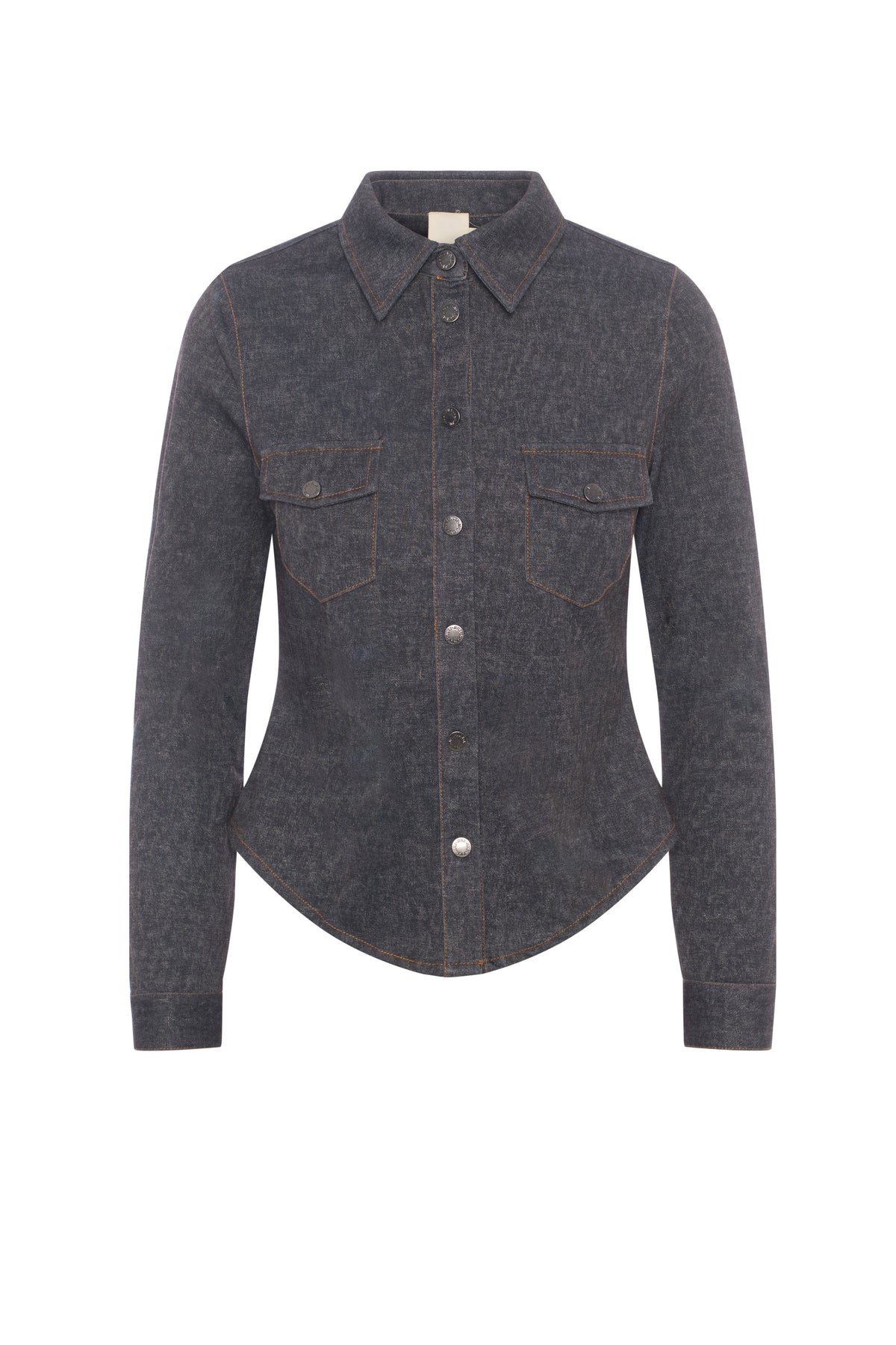 Stretch Denim Shirt in Black by Juli
