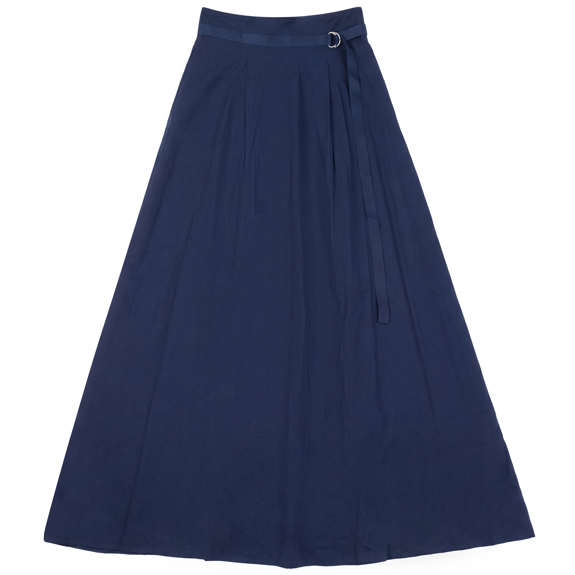 Maxi Knife Pleated Skirt in Dark Denim by Maxmrkt