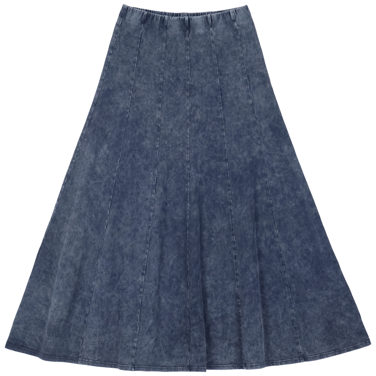 Mineral Wash Panel Maxi Skirt in Dark Denim Wash by Spades
