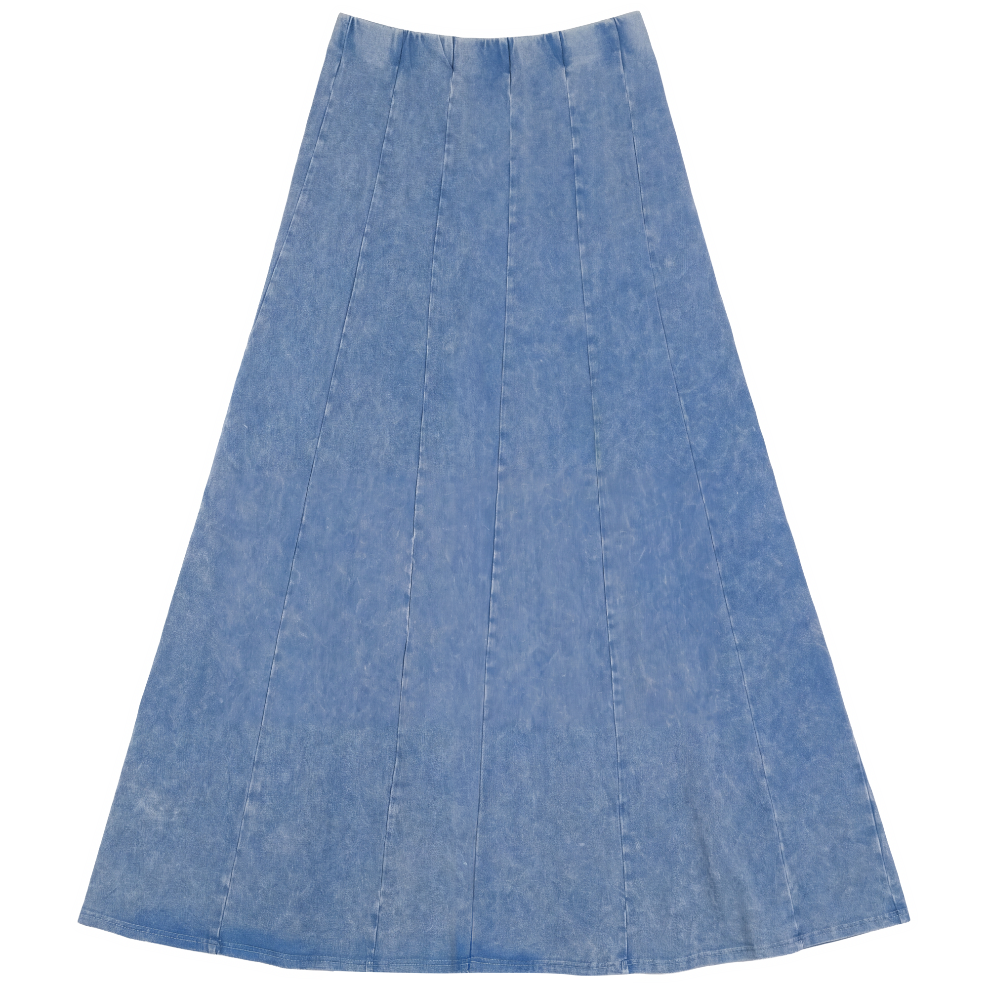 Mineral Wash Panel Maxi Skirt in Light Denim Wash by Spades