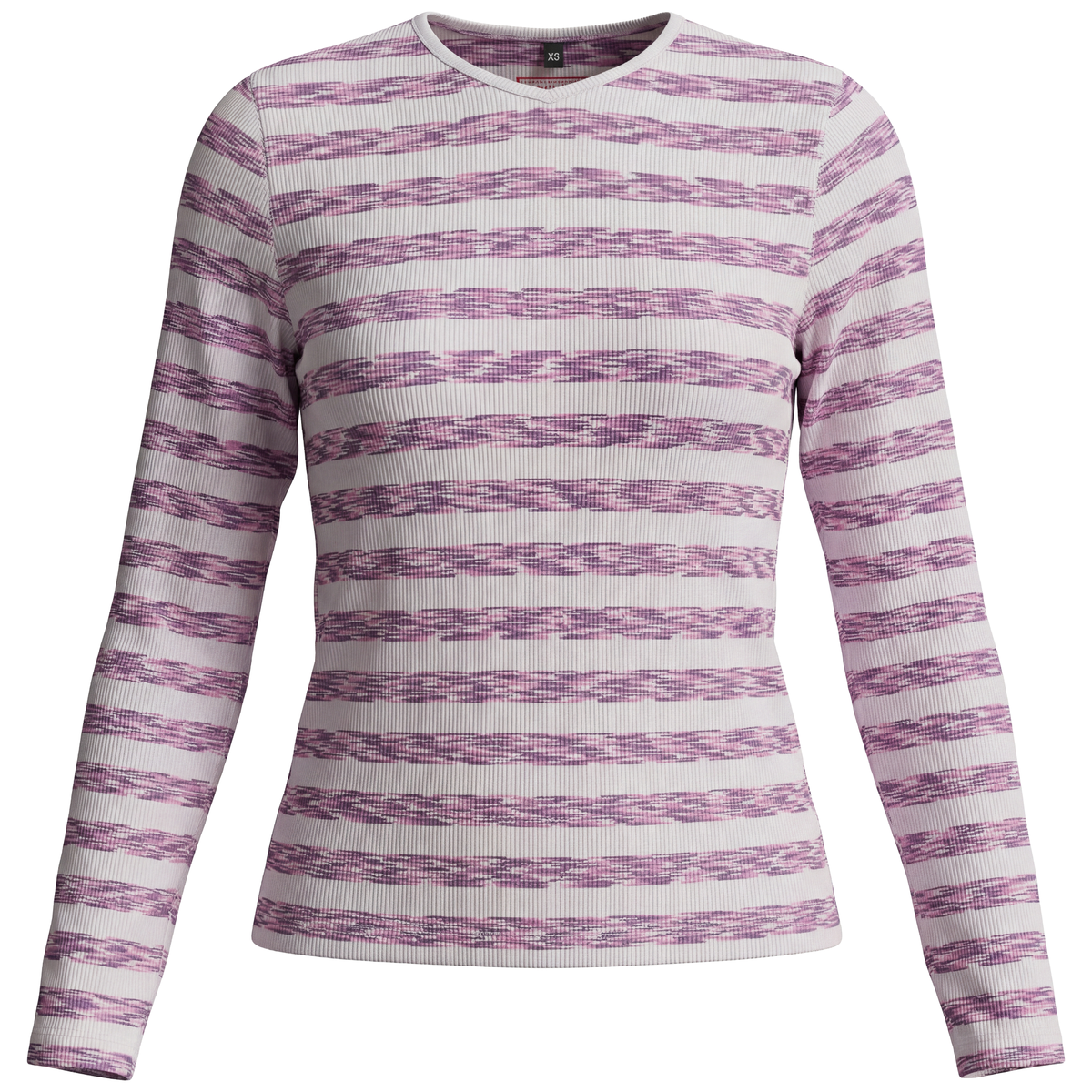 Striped V Neck Tee in Dark Pink by 24-Jul