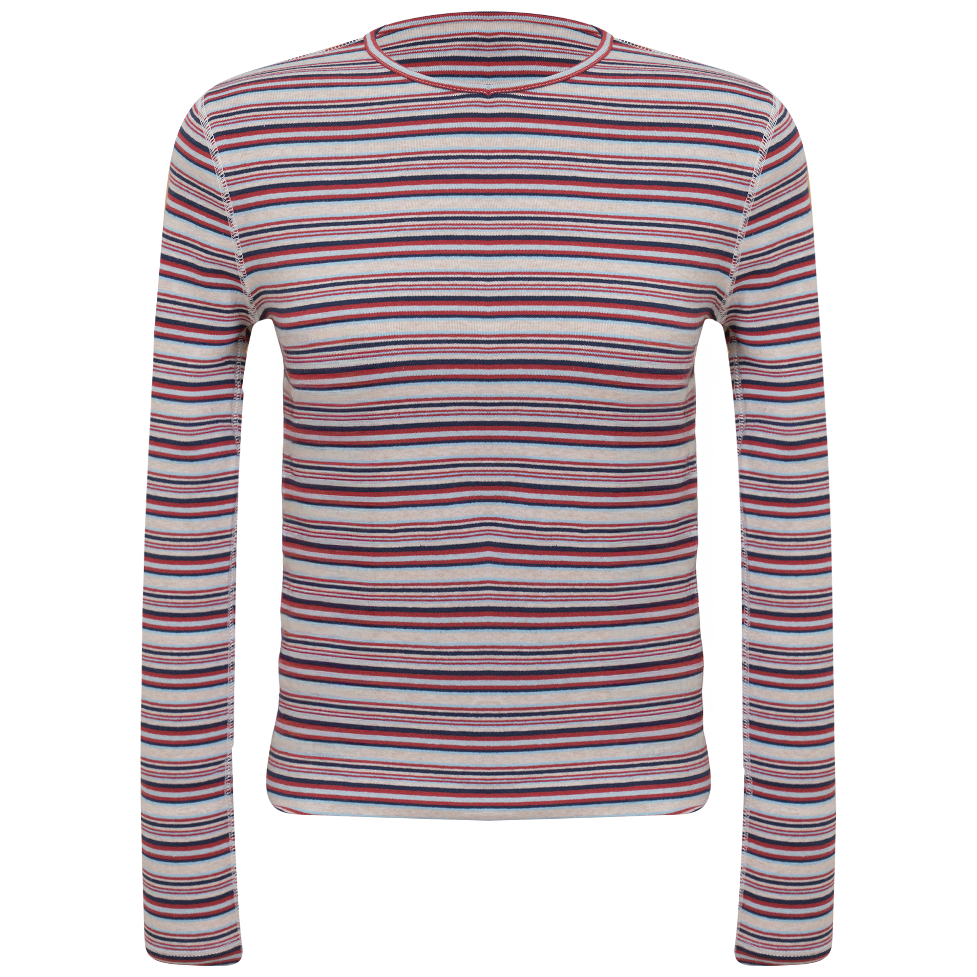 Striped V Neck Tee in Port by 24/7