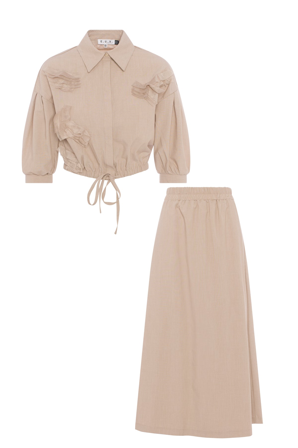 Linen Maxi Set in Stone by E.U.X. Exclusive
