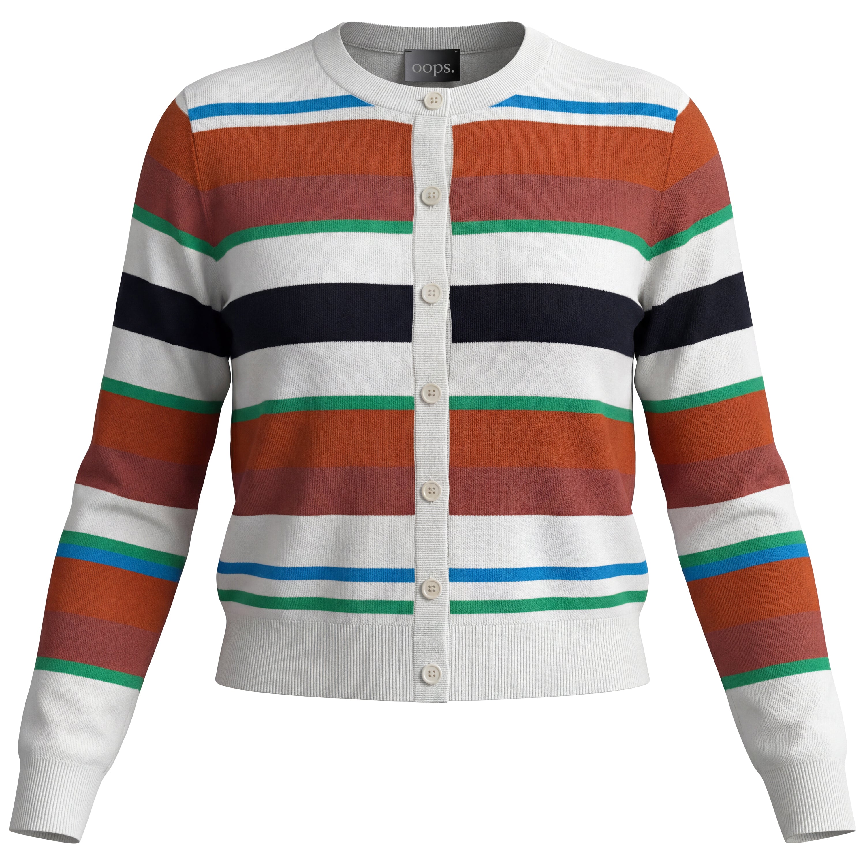 Cropped Striped Knit Cardigan in by Oops