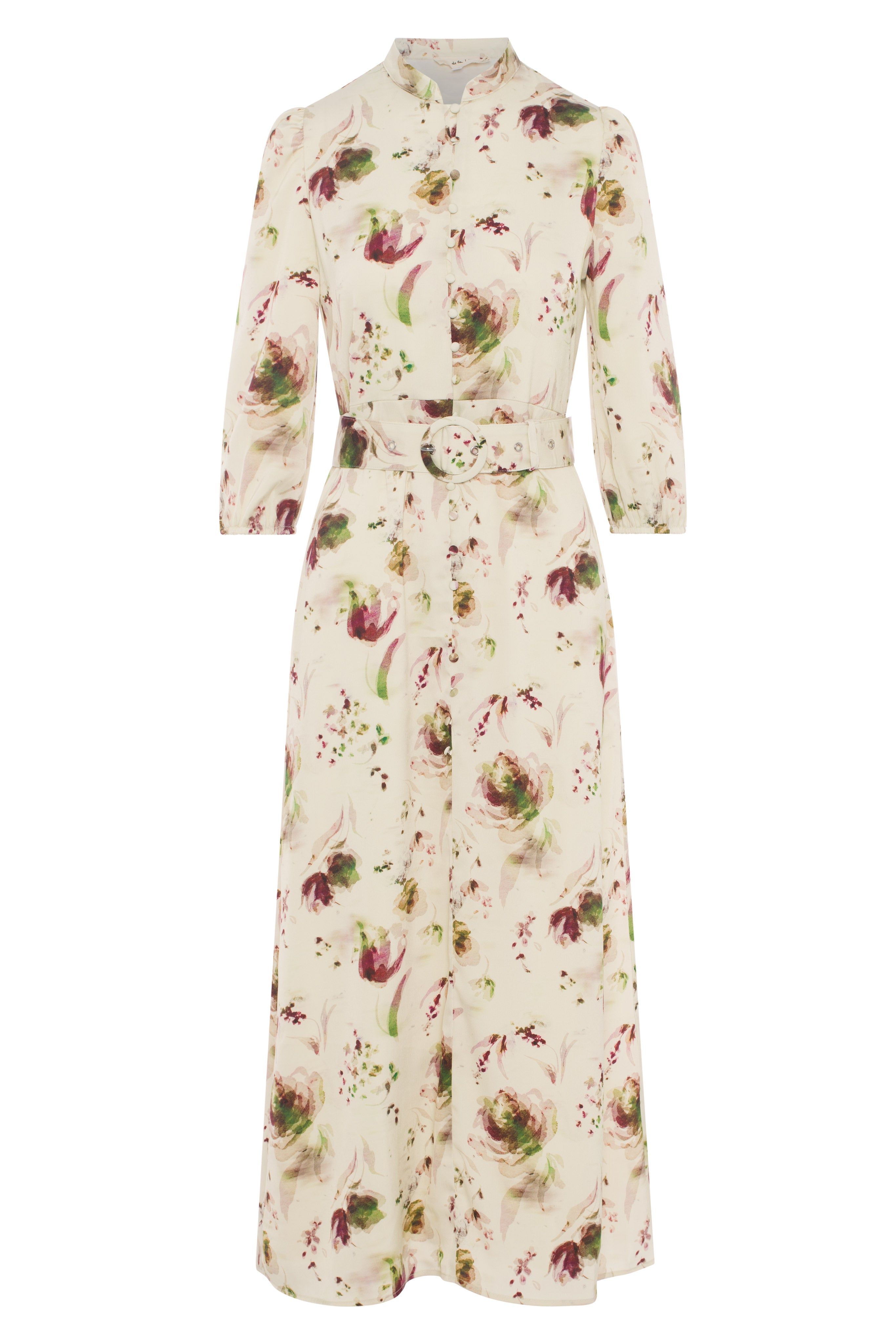 Maxi Chiffon Dress in Cream Print by Coco de la Mour