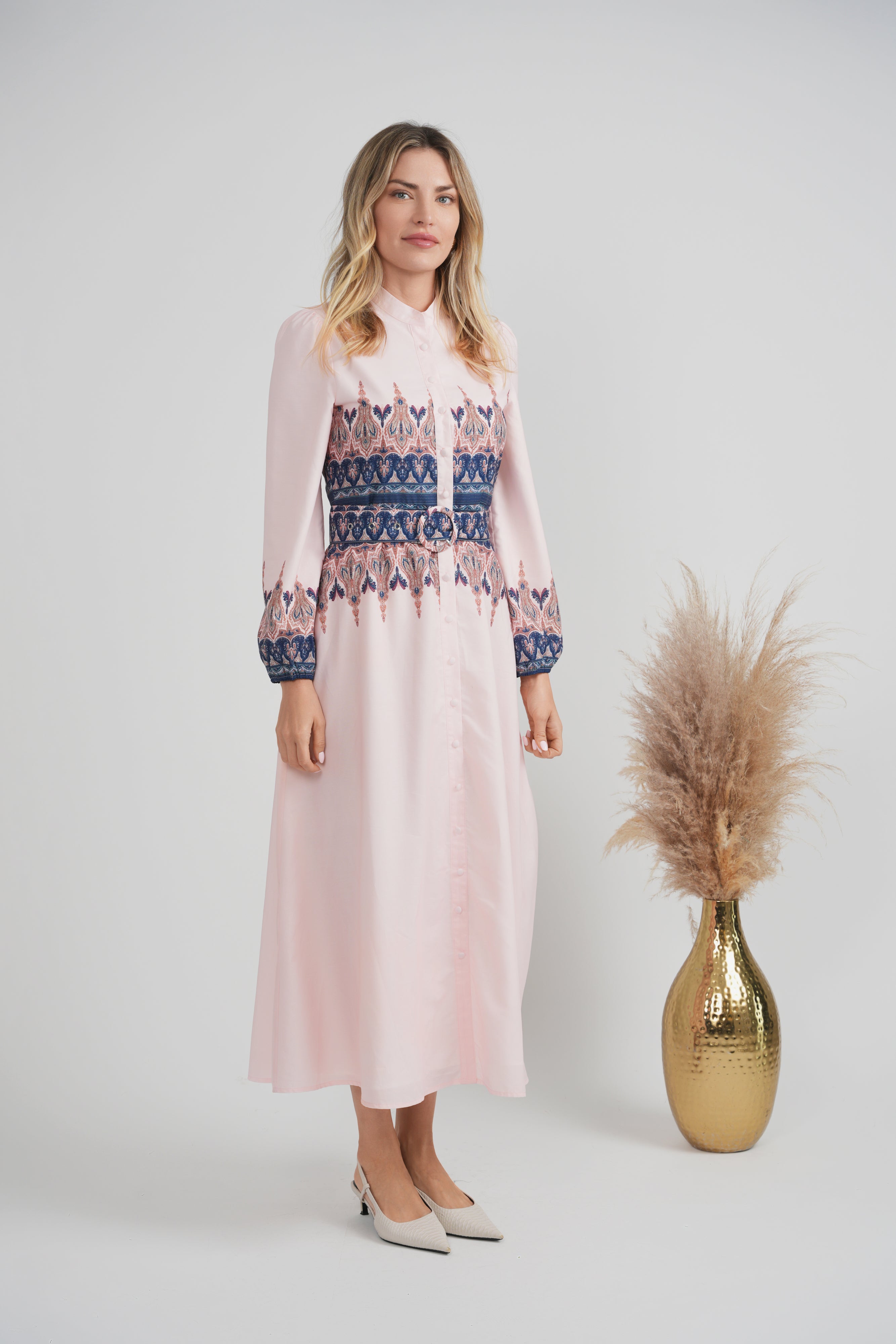 Midi Cotton Printed Dress in by Birt UK