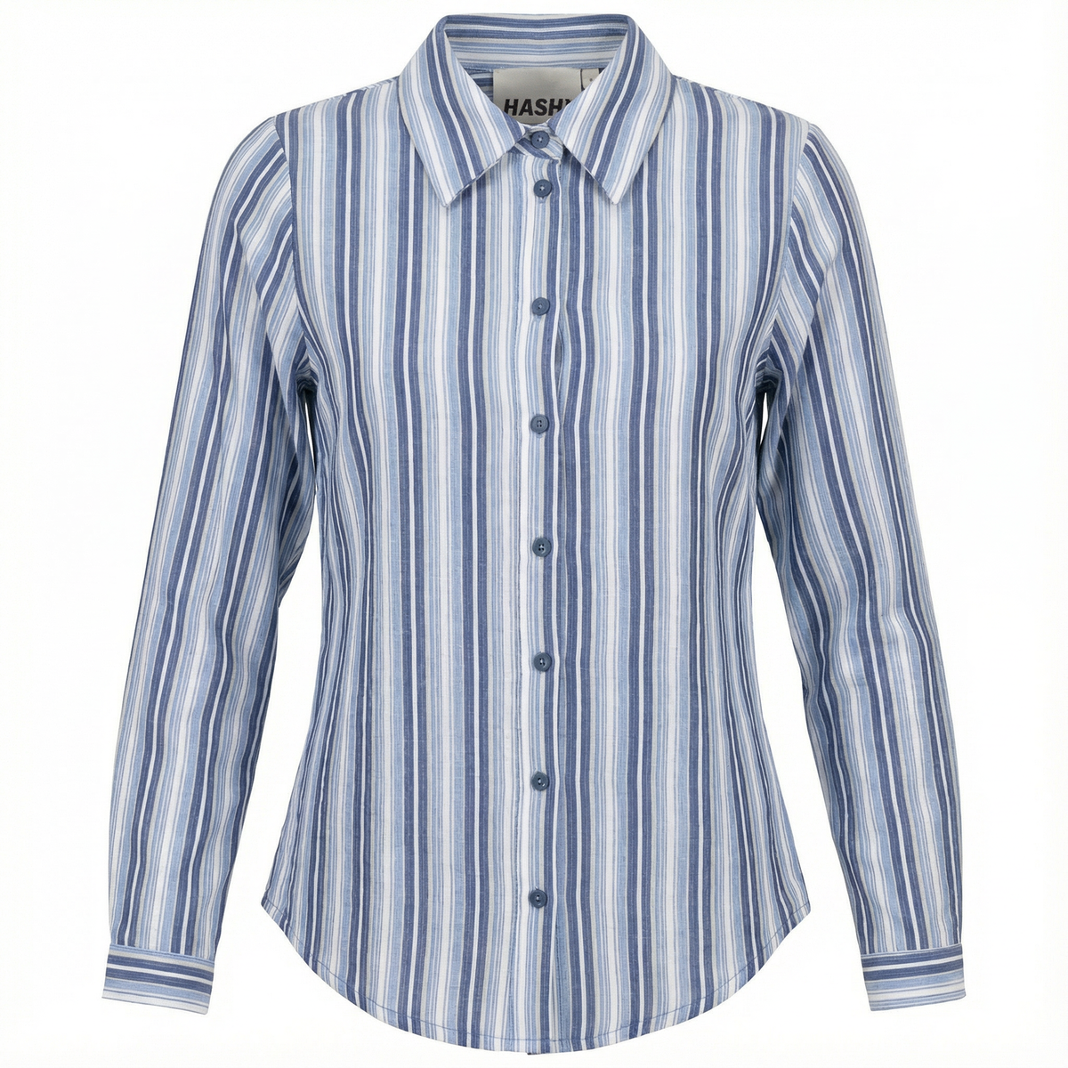 Printed Linen Shirt in Light Denim by Hashtag