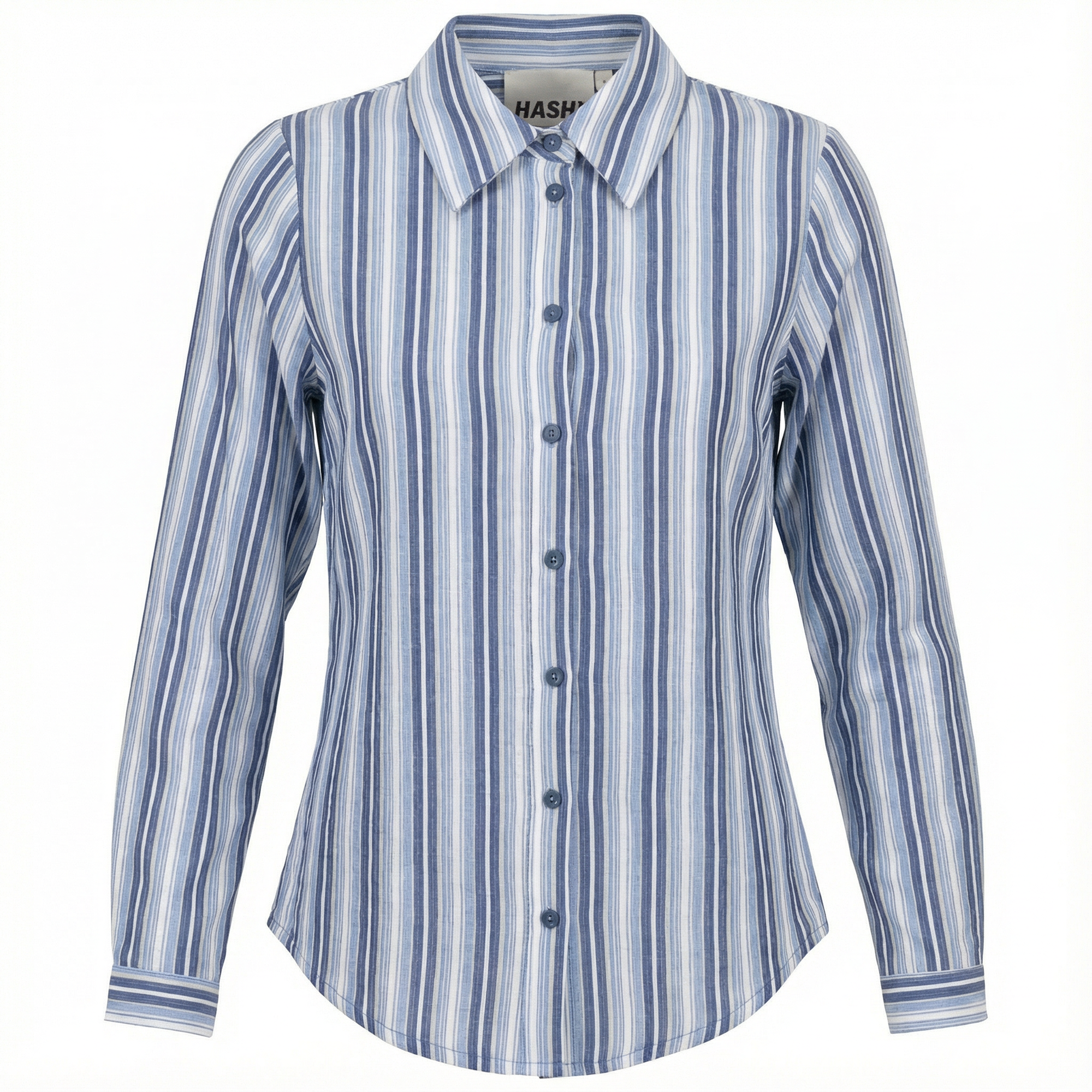 Printed Linen Shirt in Light Denim by Hashtag