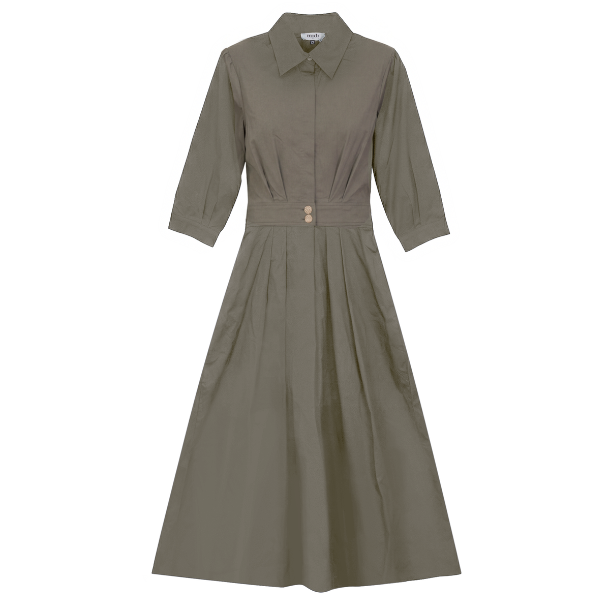 Midi Wrap Dress in Light Olive by Midi