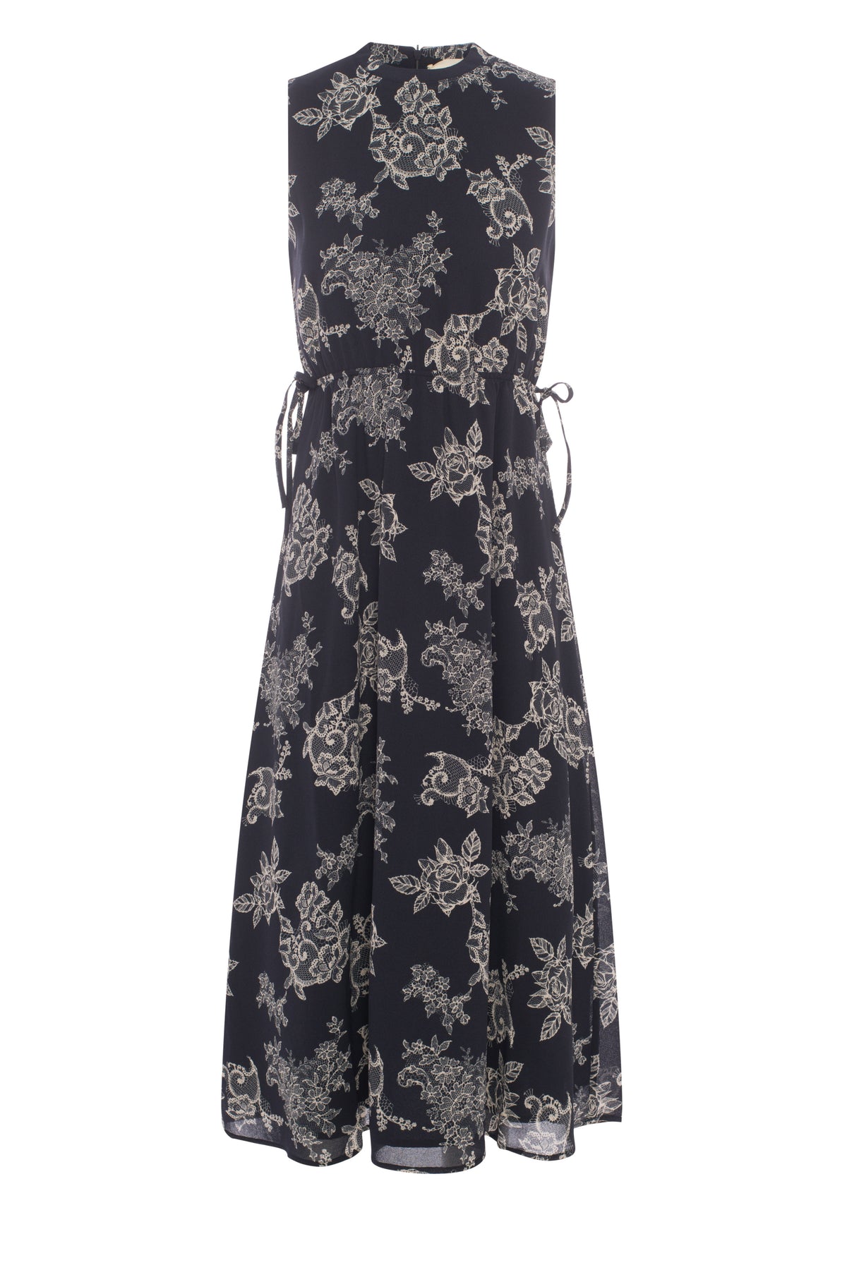 Floral Chiffon Bungee Jumper in Navy Print by Coco de la Mour