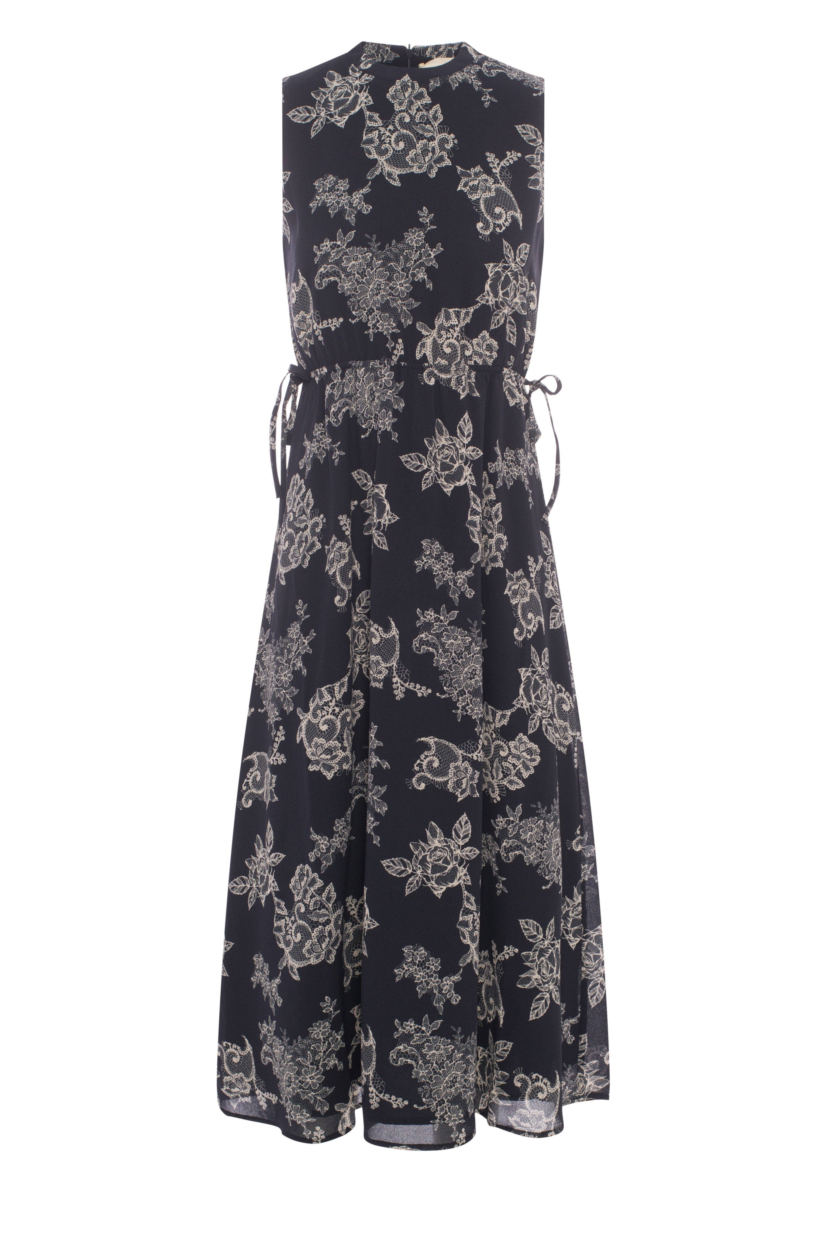 Floral Chiffon Bungee Jumper in Navy Print by Coco de la Mour