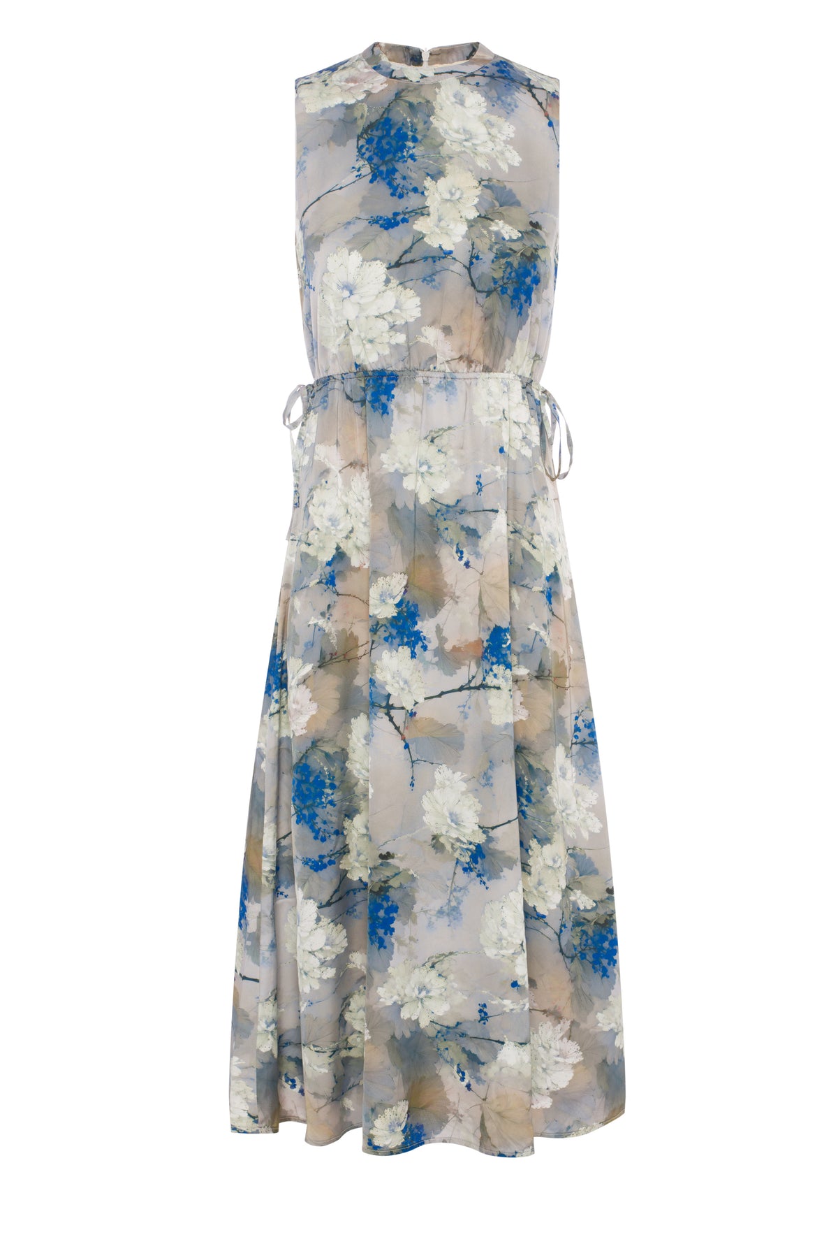 Floral Chiffon Bungee Jumper in Silver Print by Coco de la Mour