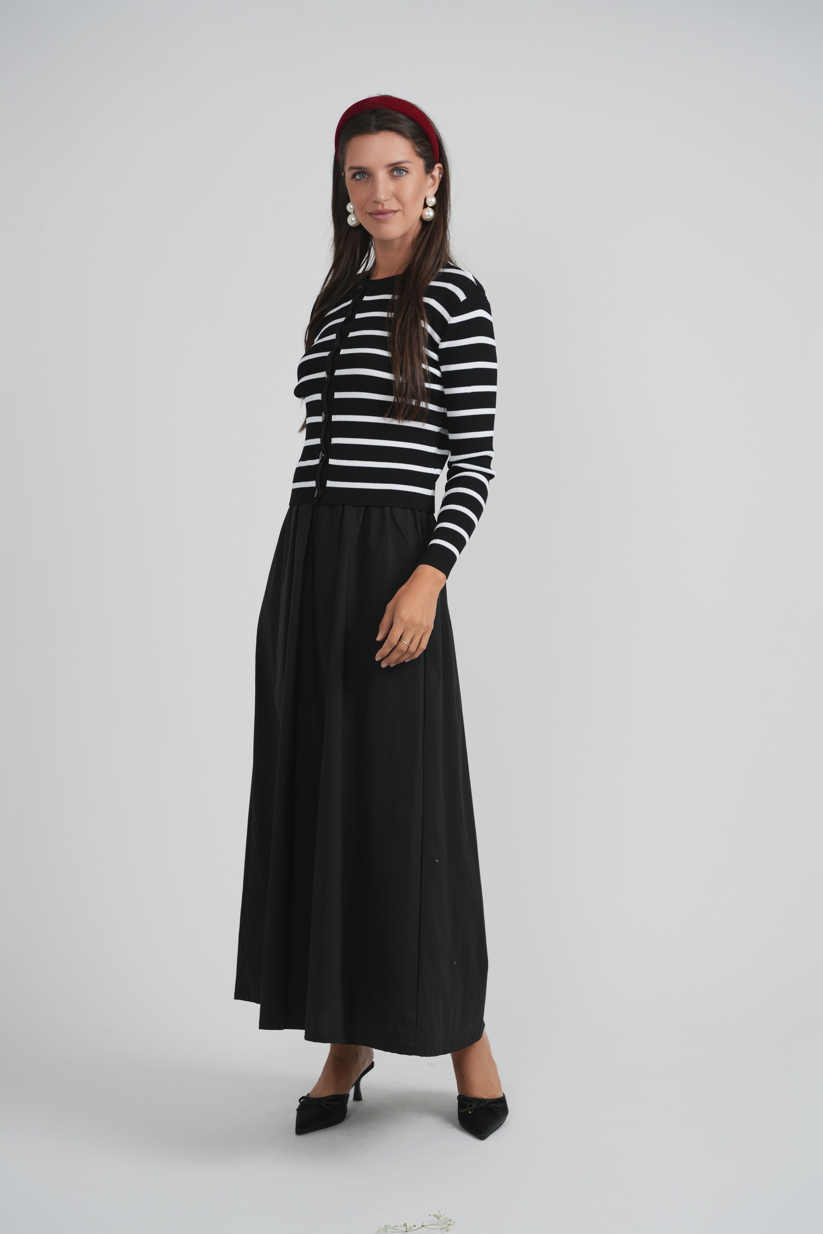 Striped Twin Maxi Set in by Midi