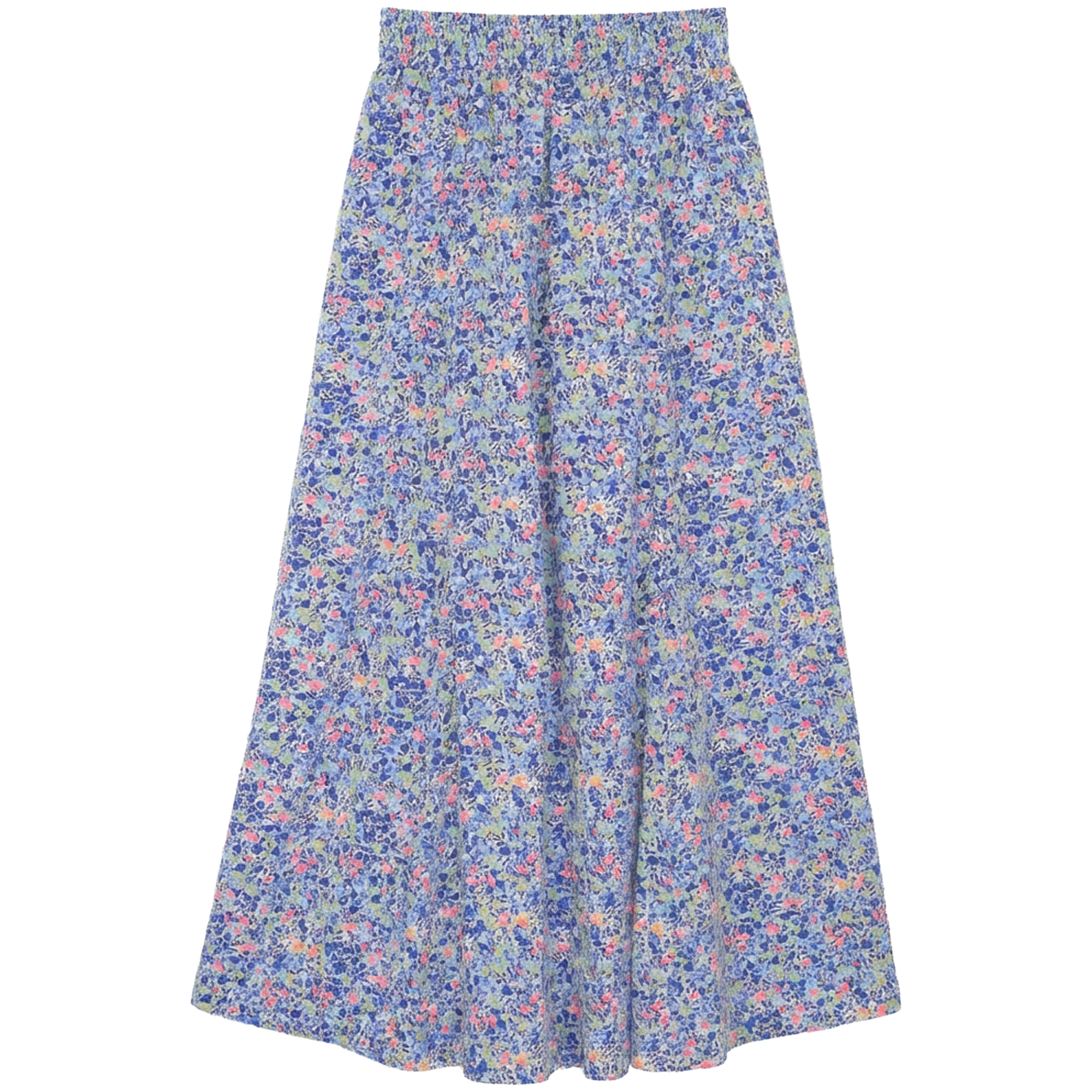 Printed Maxi Skirt in Denim White by Index